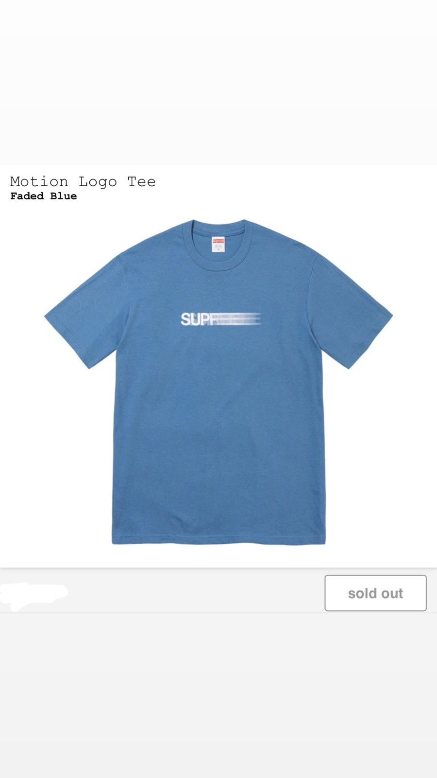 Supreme Supreme Motion Tee Blue Medium SS23 Size US M / EU 48-50 / 2 - 6 Thumbnail