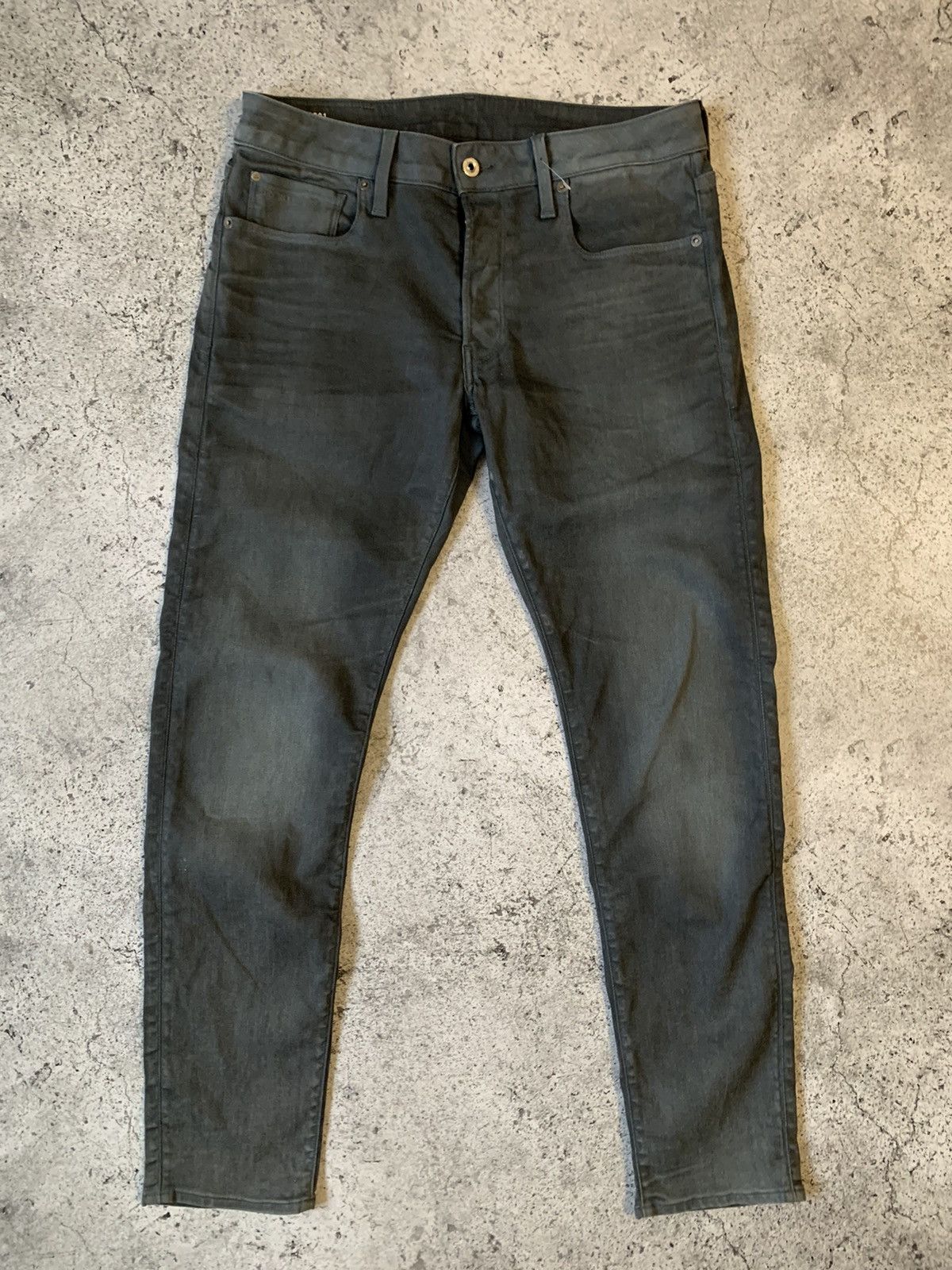 G star raw waxed denim 3301 slim jeans