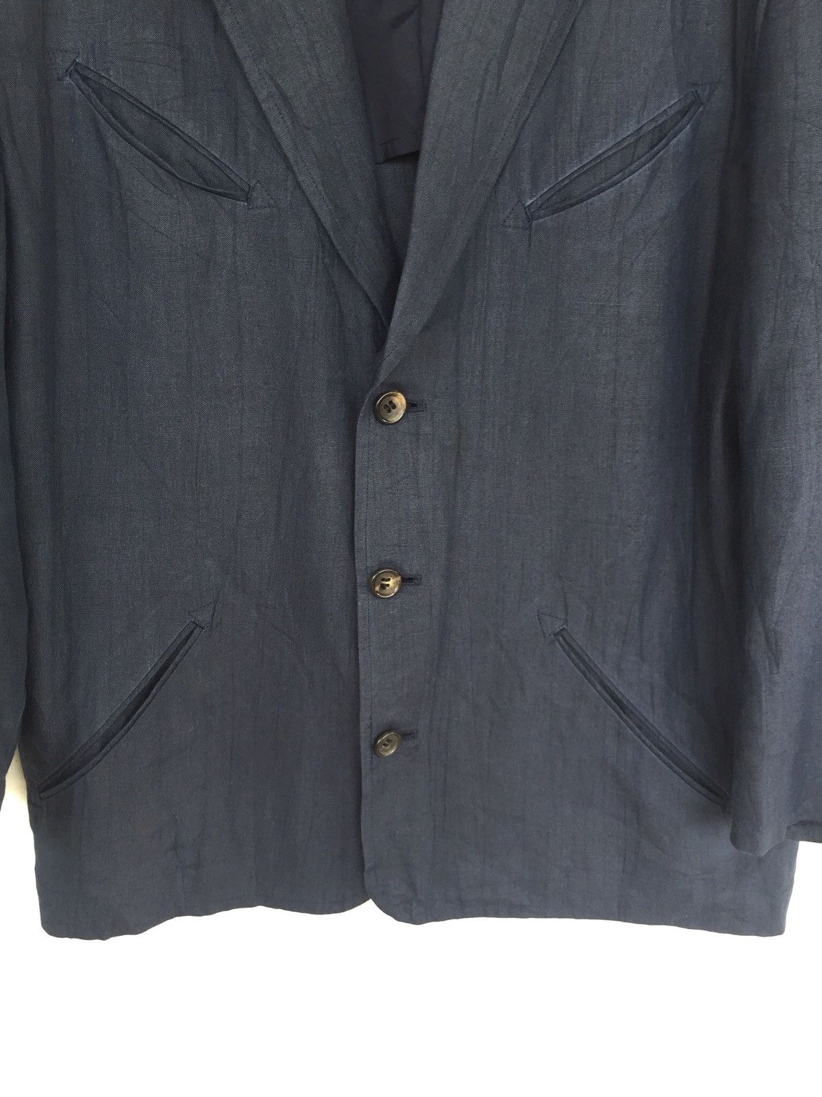 Comme des Garcons 90s CDG Tricot Rei Kawakubo Ramie Coat Jacket Size US L / EU 52-54 / 3 - 3 Thumbnail