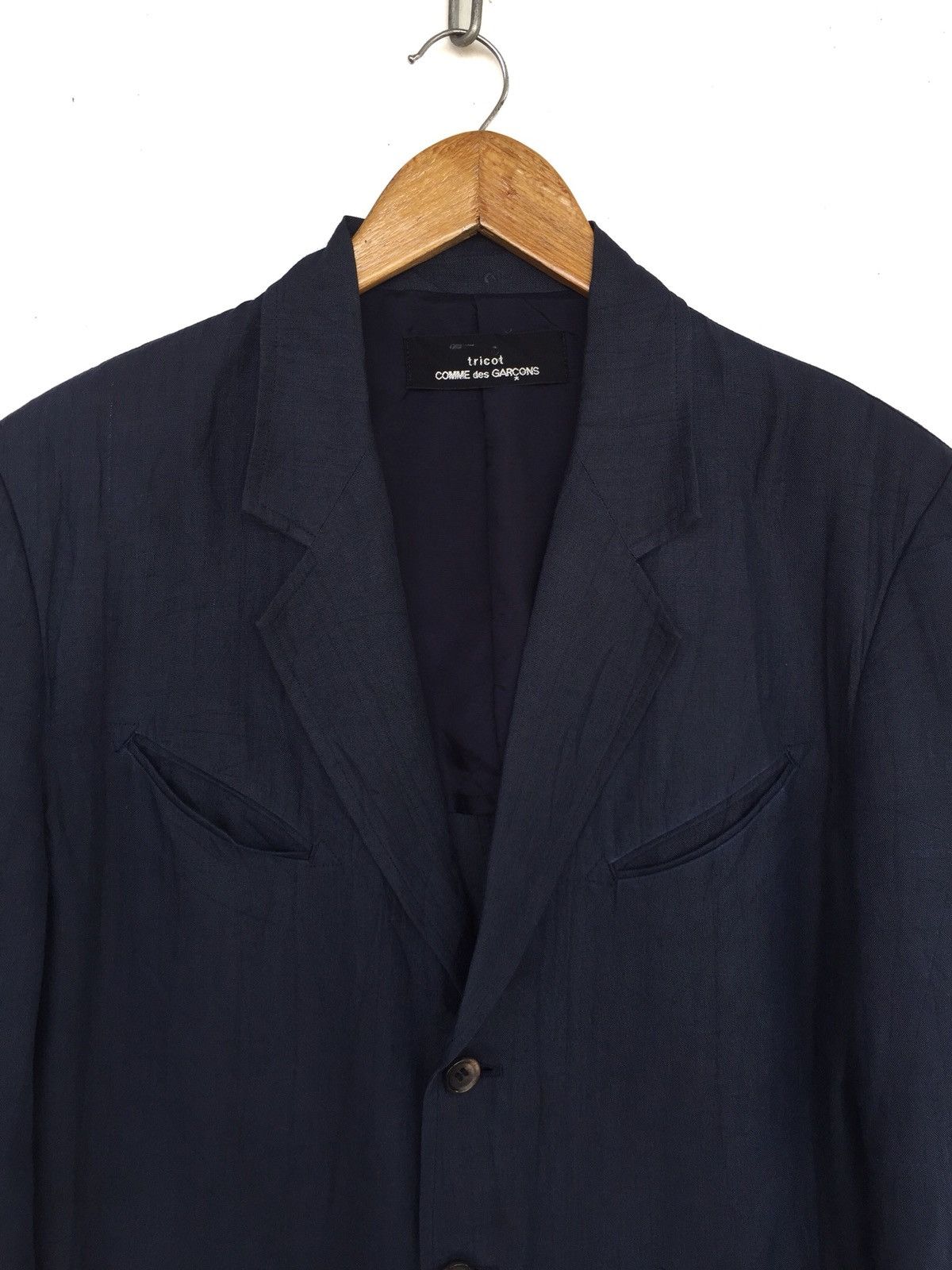 Comme des Garcons 90s CDG Tricot Rei Kawakubo Ramie Coat Jacket Size US L / EU 52-54 / 3 - 2 Thumbnail