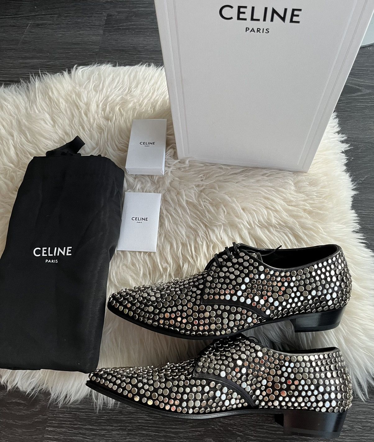 Celine Margaret Chunky Loafer w Tassels In Black Leather