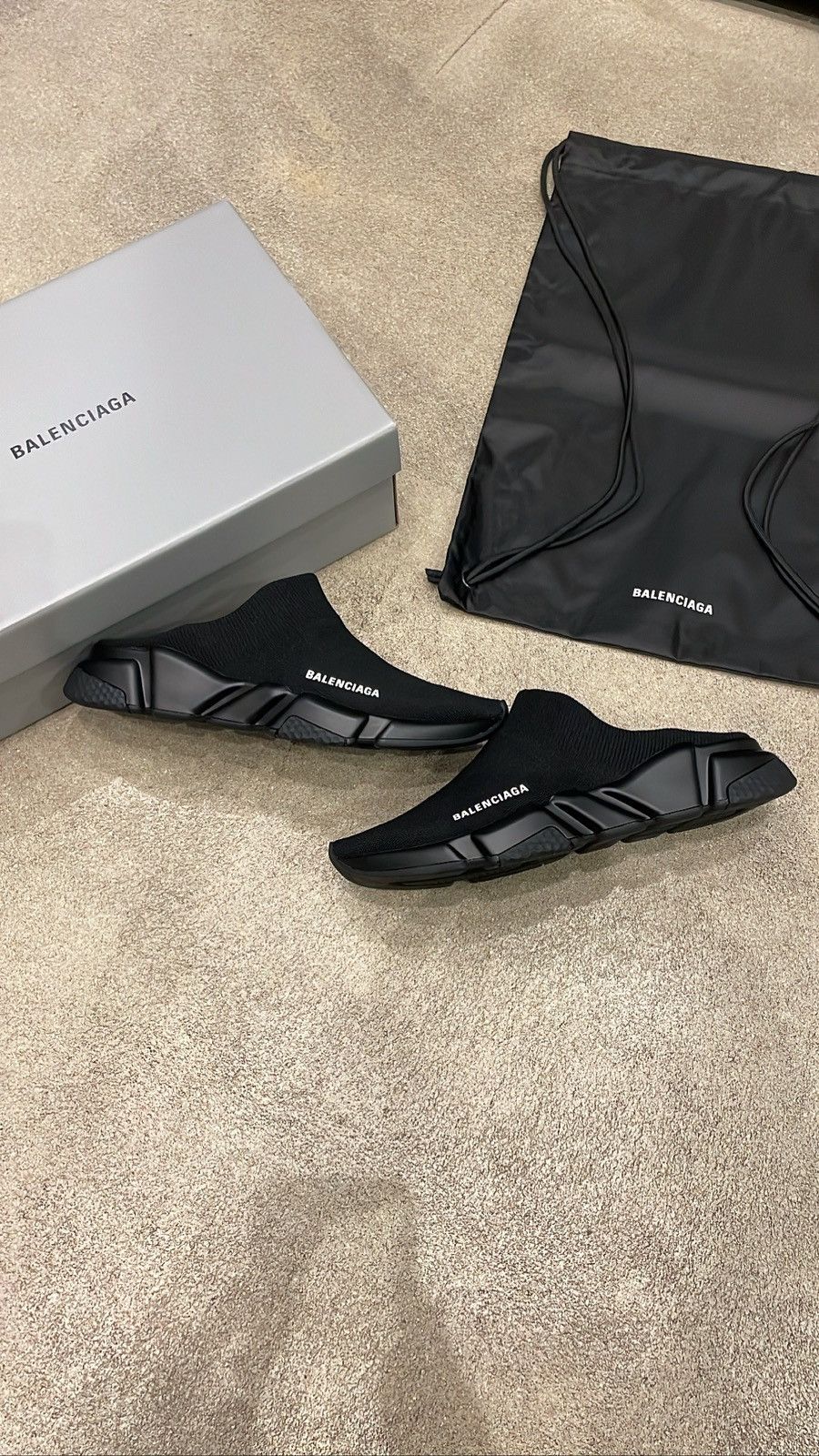 image of Balenciaga Speed Sneaker Mule Shoes in Black, Men's (Size 10)