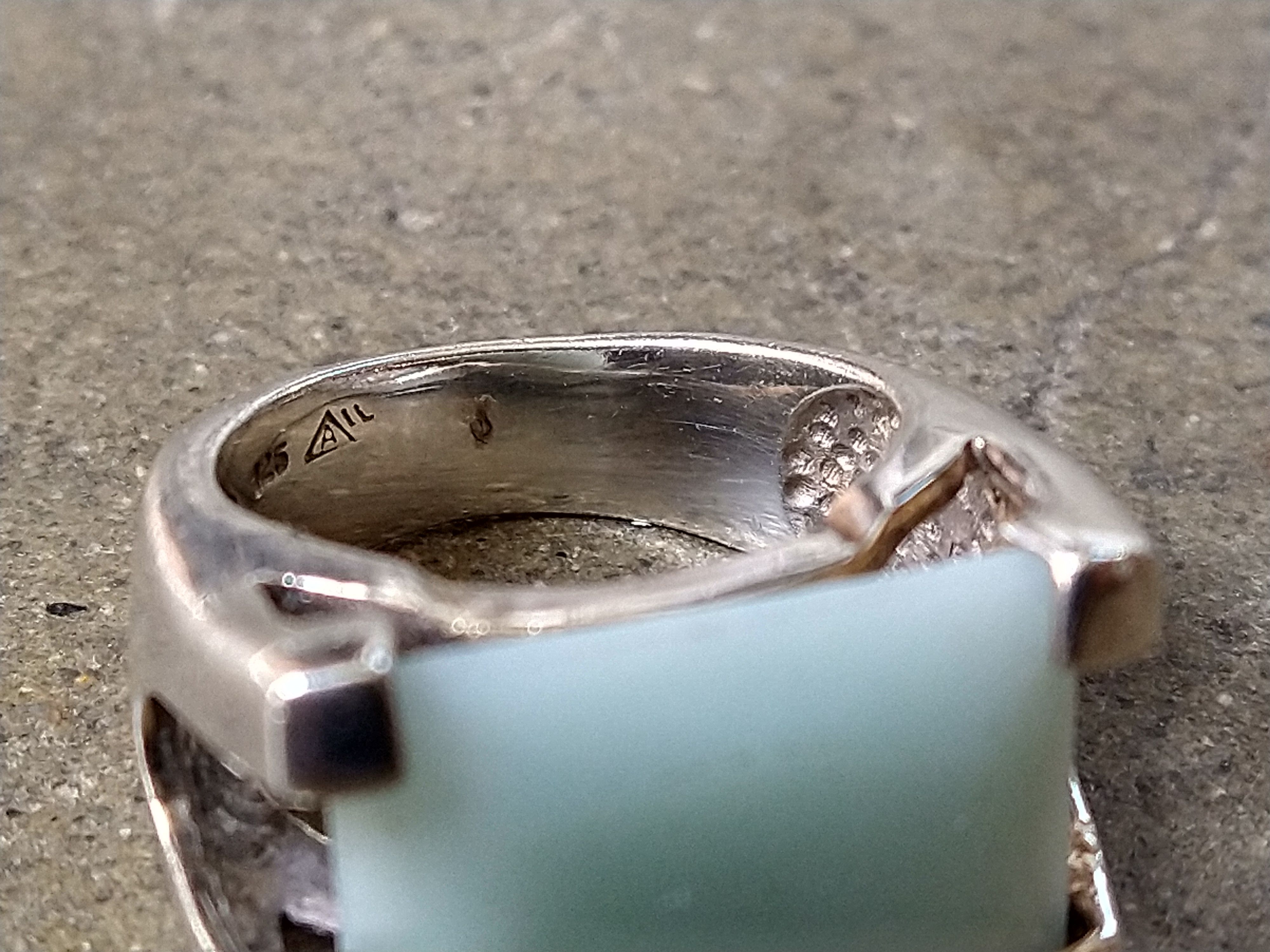 Other Sterling Silver Ring Size 7.25 Green Amazonite Modern Size ONE SIZE - 5 Thumbnail