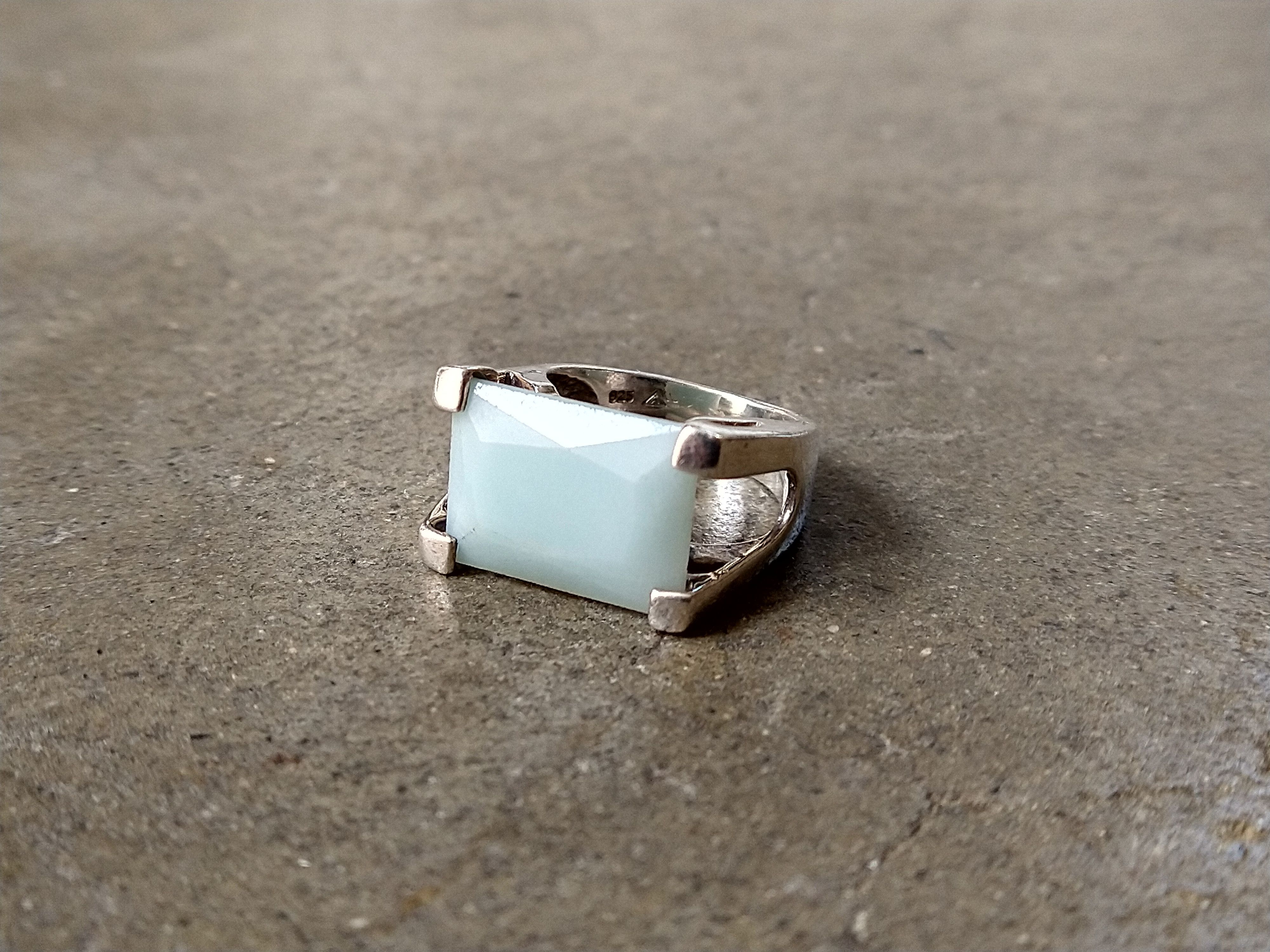 Other Sterling Silver Ring Size 7.25 Green Amazonite Modern Size ONE SIZE - 1 Thumbnail