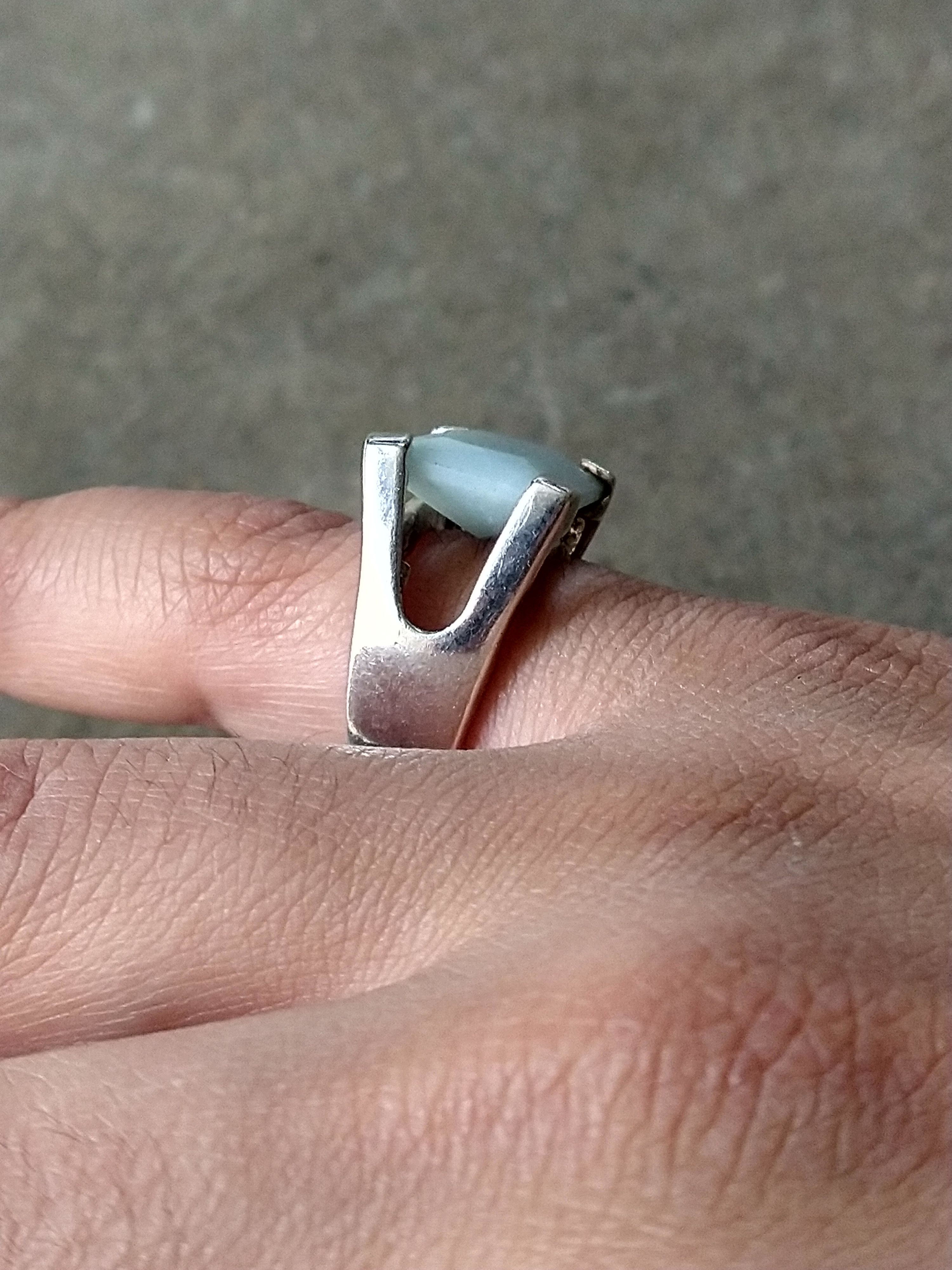 Other Sterling Silver Ring Size 7.25 Green Amazonite Modern Size ONE SIZE - 10 Thumbnail
