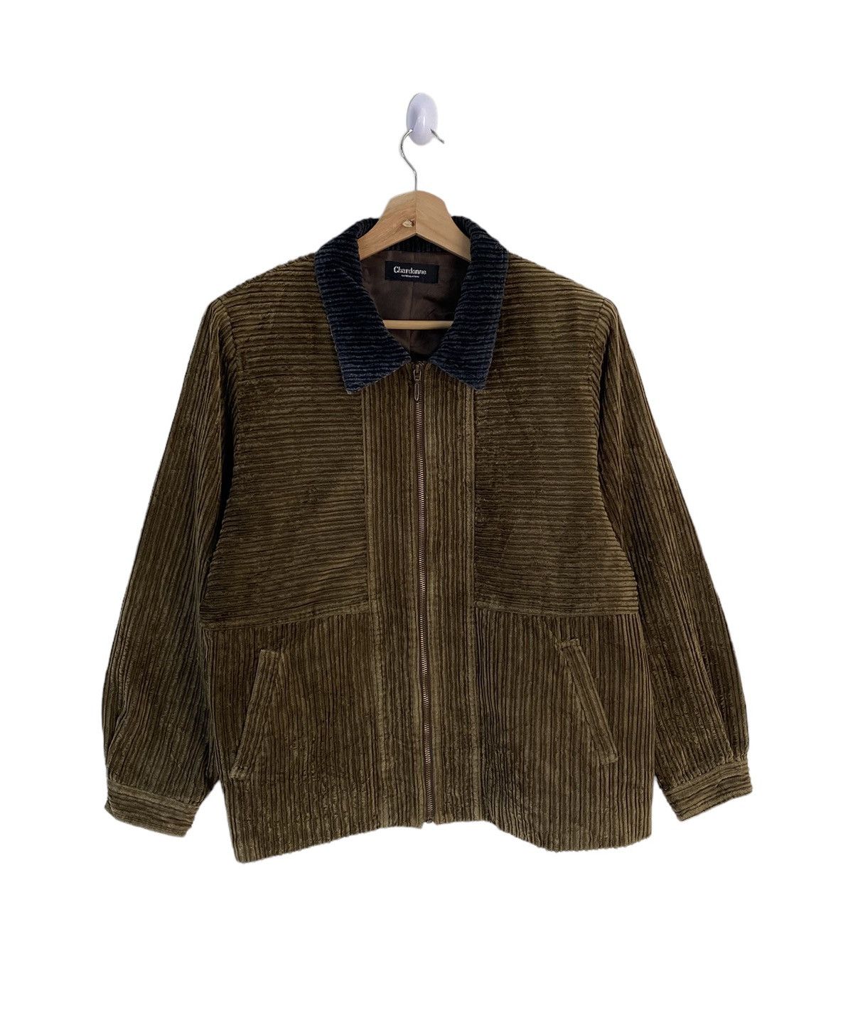 image of Issey Miyake Chardonne Corduroy Zipper Jacket in Brown, Men's (Size Medium)