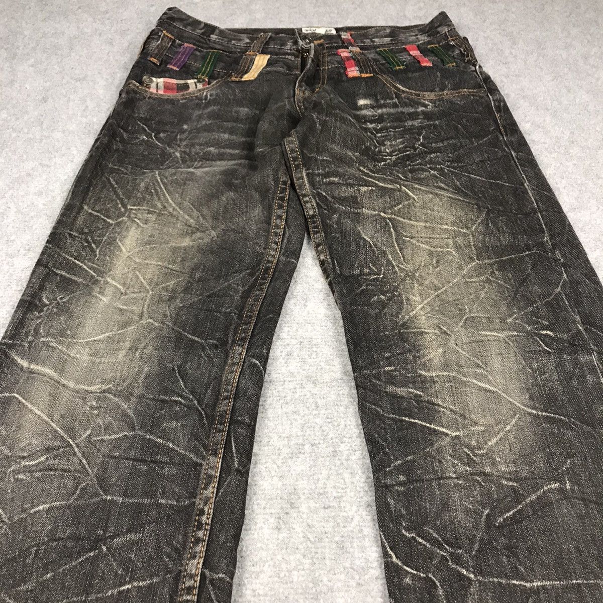 FLARE JEANS🔥DOUBLE WISH NYLAUS BLACK FADED PANTS