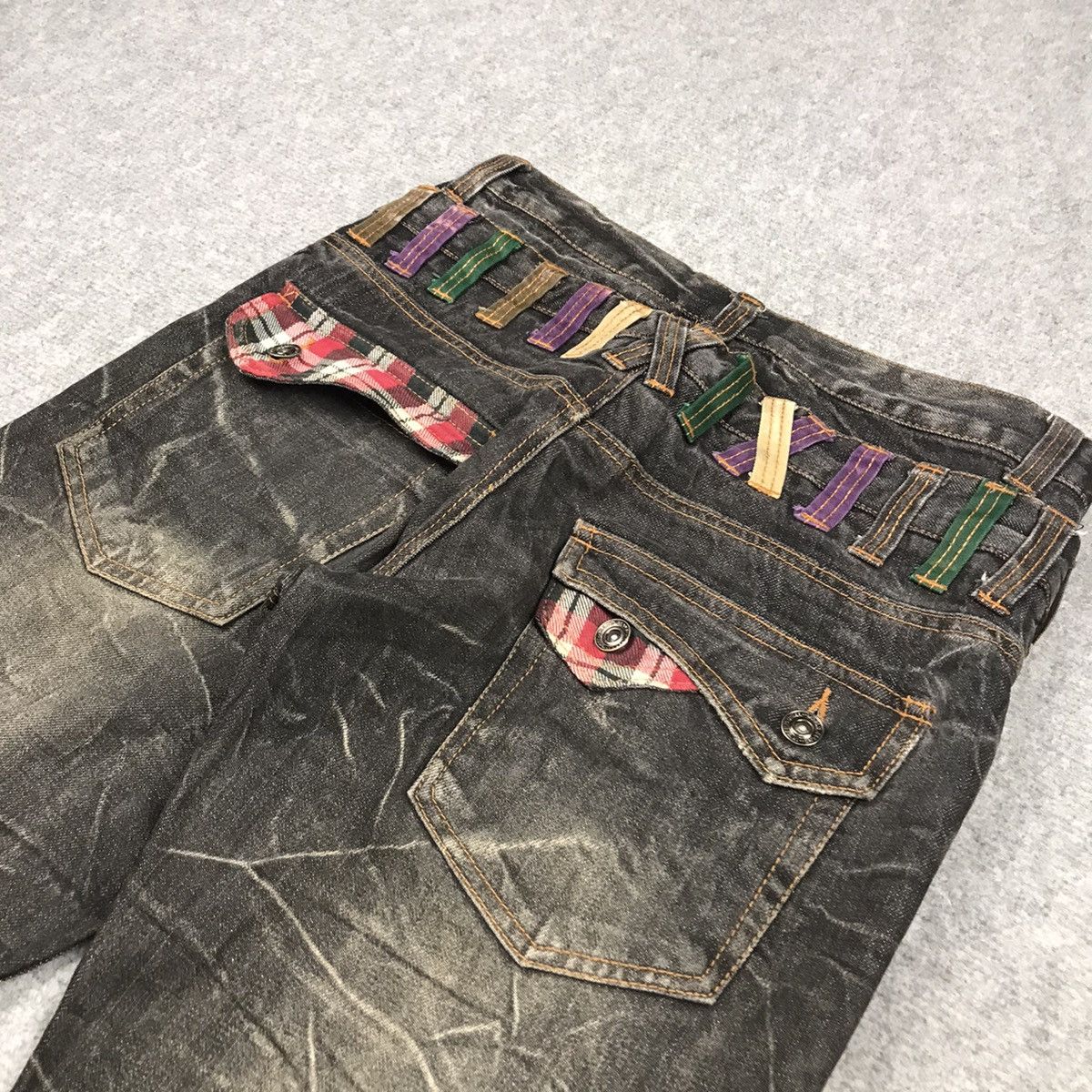 FLARE JEANS🔥DOUBLE WISH NYLAUS BLACK FADED PANTS