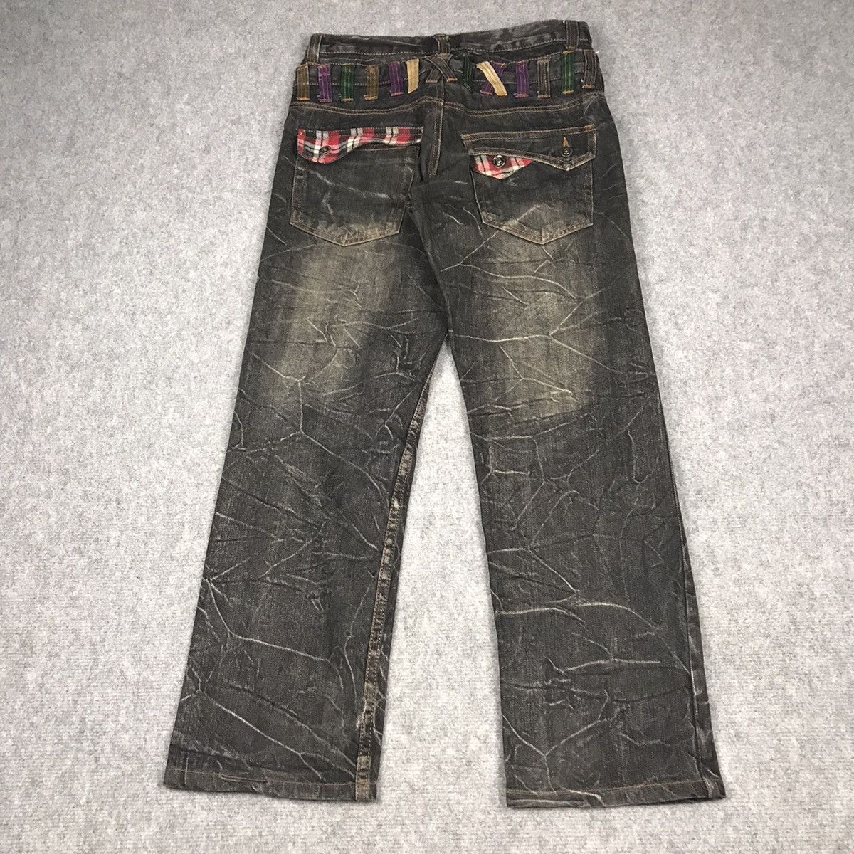 FLARE JEANS🔥DOUBLE WISH NYLAUS BLACK FADED PANTS