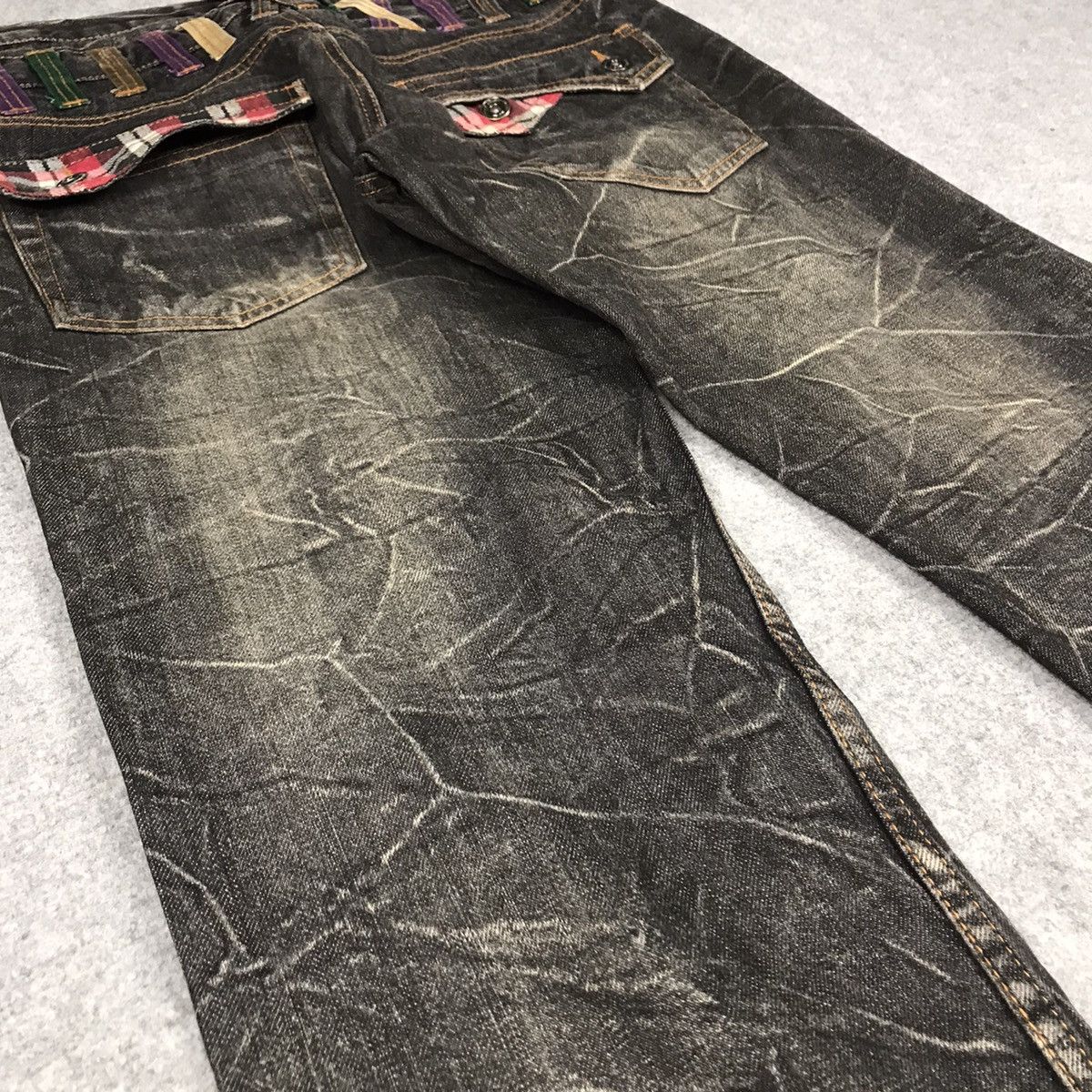 FLARE JEANS🔥DOUBLE WISH NYLAUS BLACK FADED PANTS
