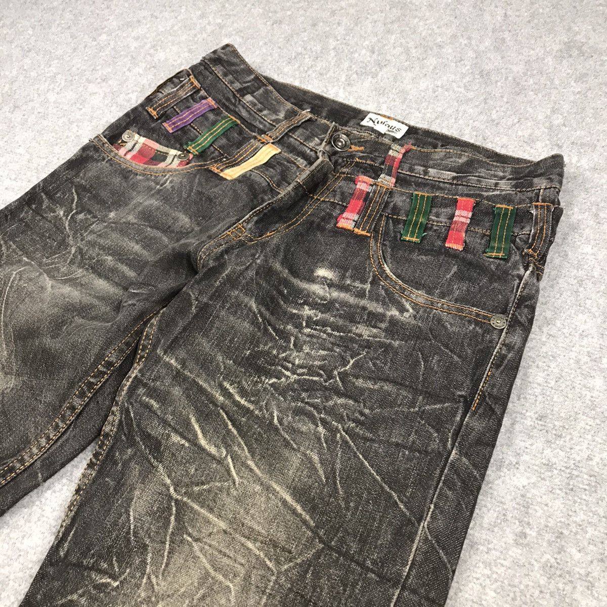 FLARE JEANS🔥DOUBLE WISH NYLAUS BLACK FADED PANTS