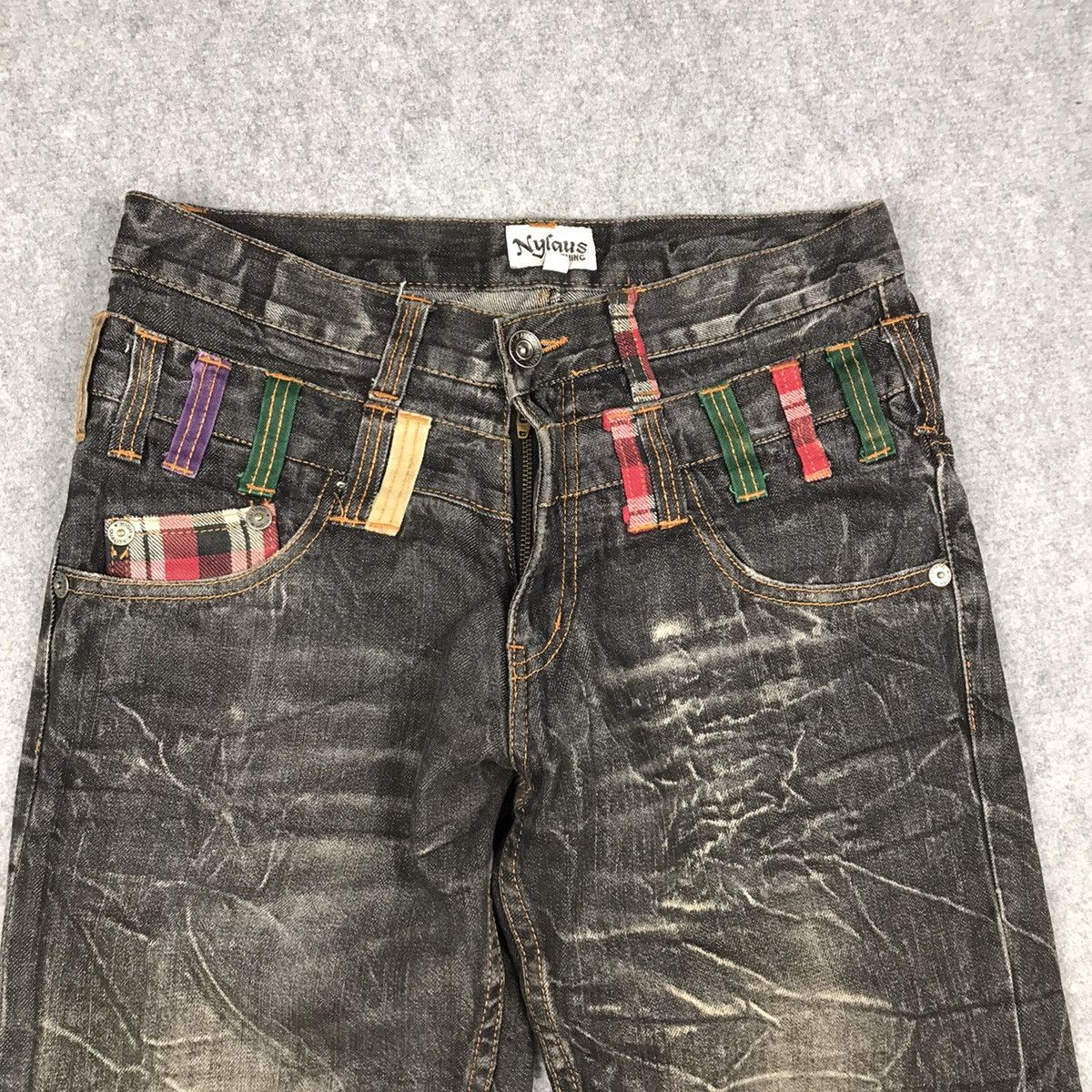 FLARE JEANS🔥DOUBLE WISH NYLAUS BLACK FADED PANTS