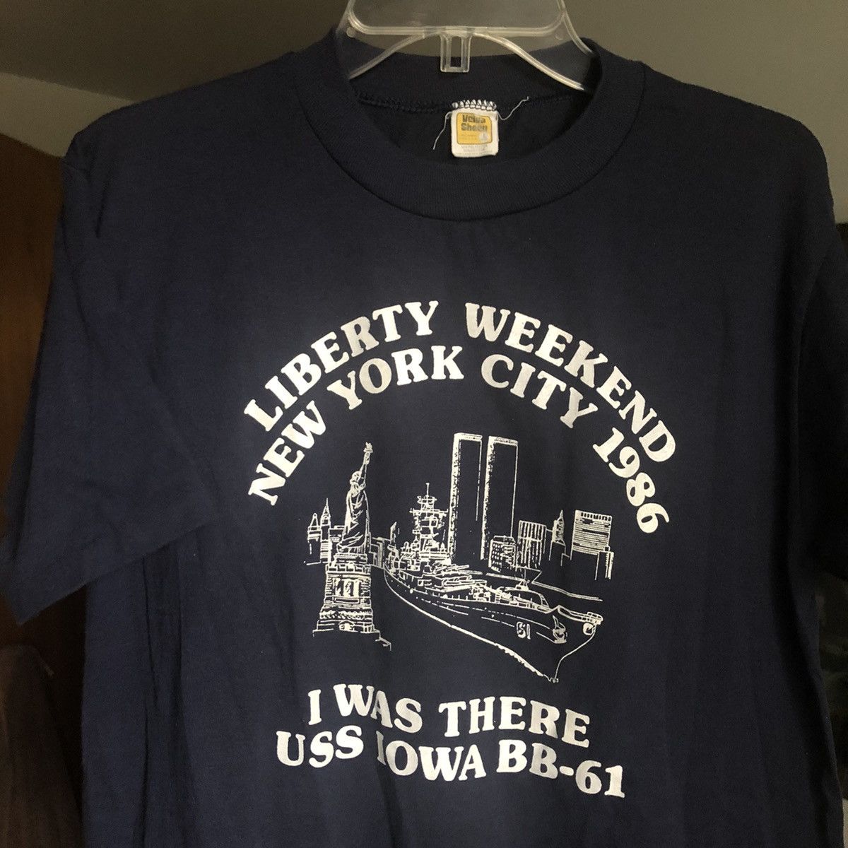 Vintage 1980s New York City USS Iowa Liberty Weekend T Shirt