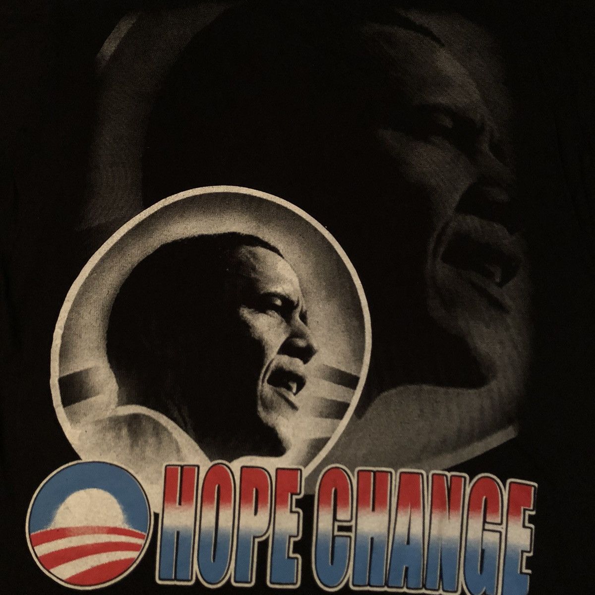 Vintage Vintage Y2K Barack Obama Hope Change Big Face Rap Logo Tee Size US XXL / EU 58 / 5 - 5 Thumbnail