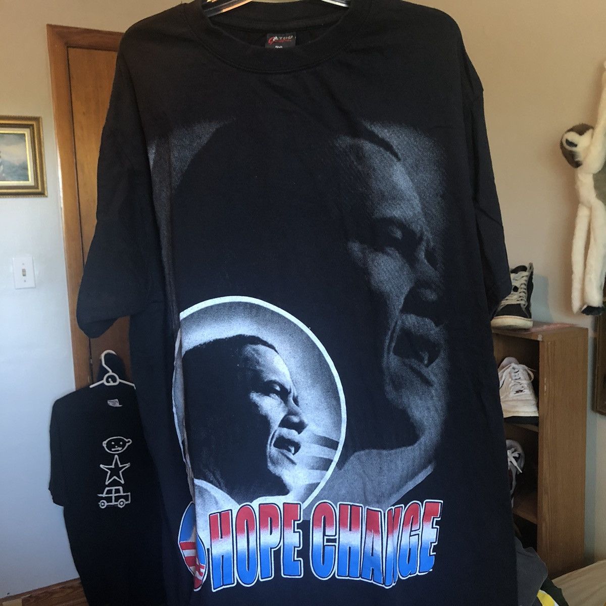 Vintage Vintage Y2K Barack Obama Hope Change Big Face Rap Logo Tee Size US XXL / EU 58 / 5 - 1 Thumbnail