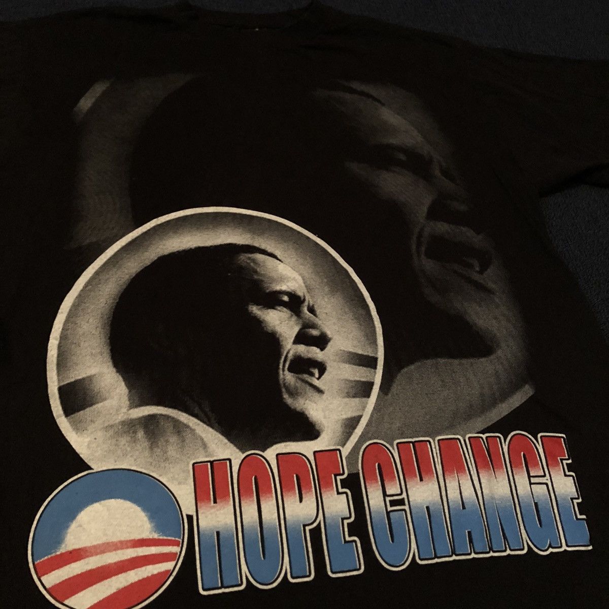 Vintage Vintage Y2K Barack Obama Hope Change Big Face Rap Logo Tee Size US XXL / EU 58 / 5 - 2 Thumbnail