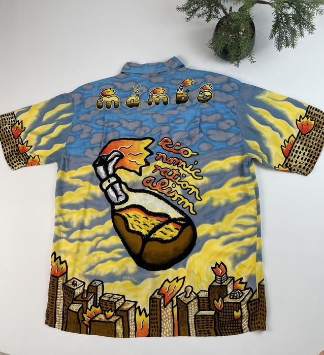 Black Mardi Gras French Terry Adult Vintage MAMBO Crop Shirt main image 1