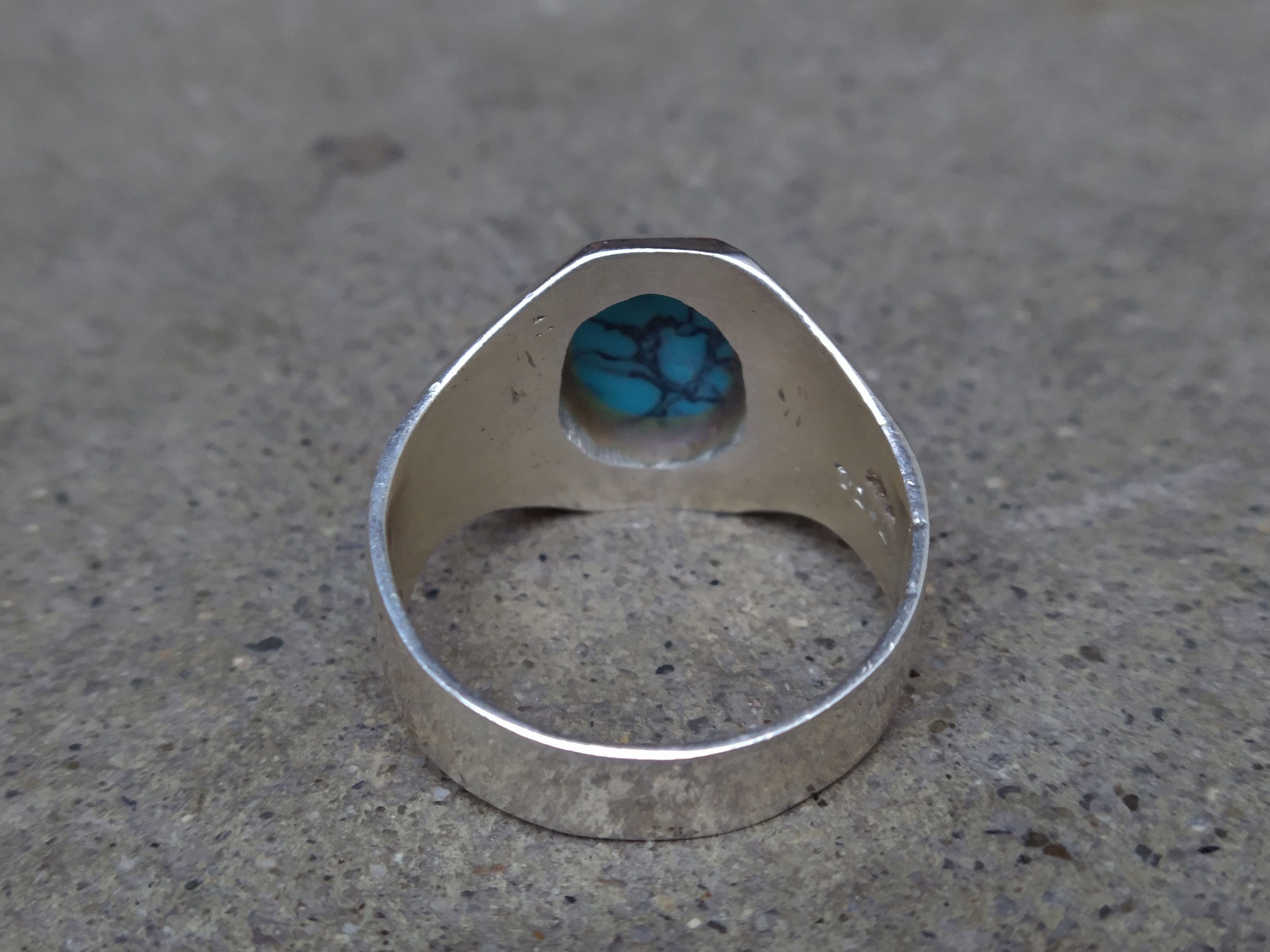 Jewelry Vintage Sterling Silver Ring Size 13.25 Howlite Modern Taxco Size ONE SIZE - 12 Thumbnail
