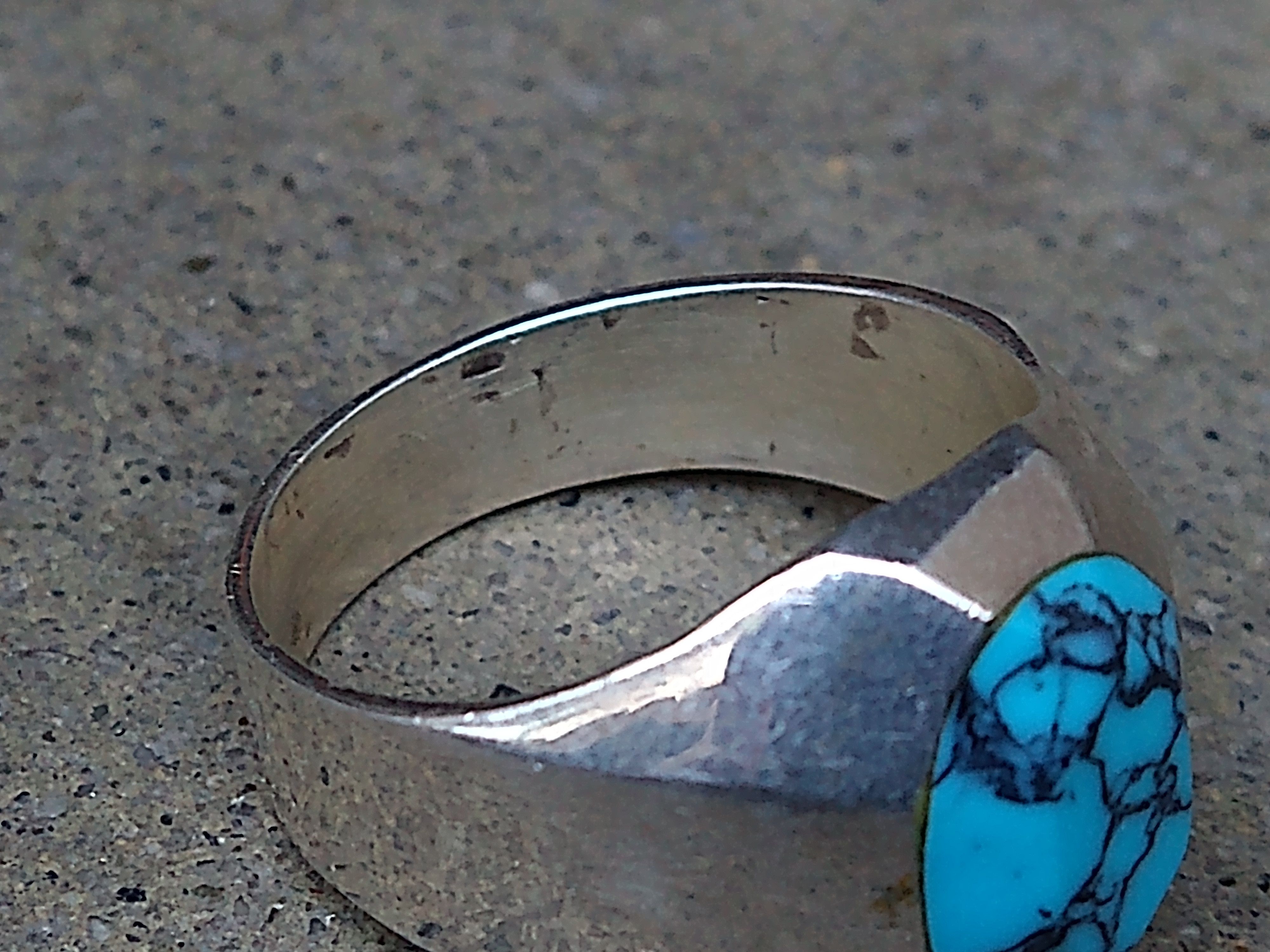 Jewelry Vintage Sterling Silver Ring Size 13.25 Howlite Modern Taxco Size ONE SIZE - 8 Thumbnail