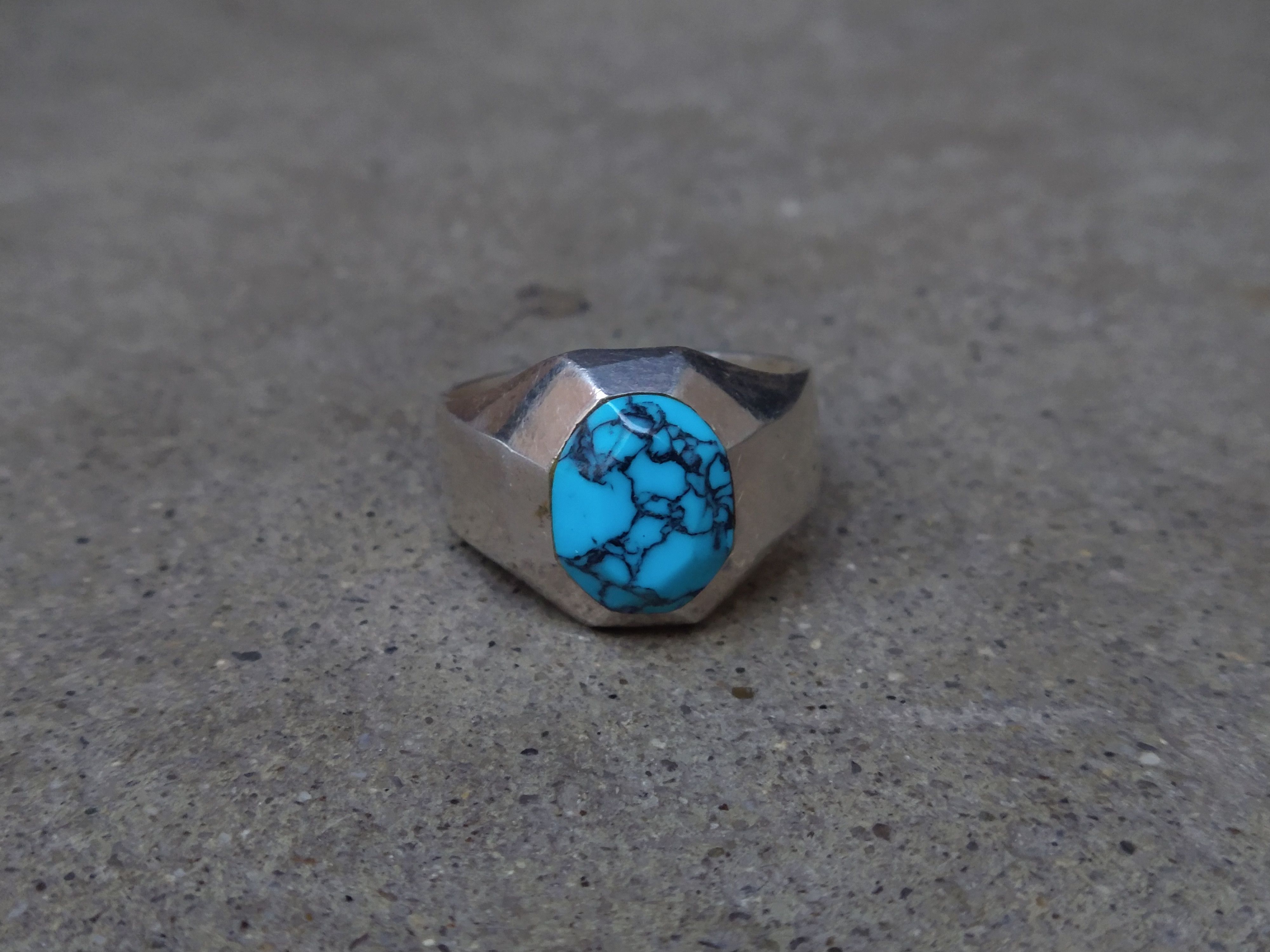 Jewelry Vintage Sterling Silver Ring Size 13.25 Howlite Modern Taxco Size ONE SIZE - 2 Thumbnail