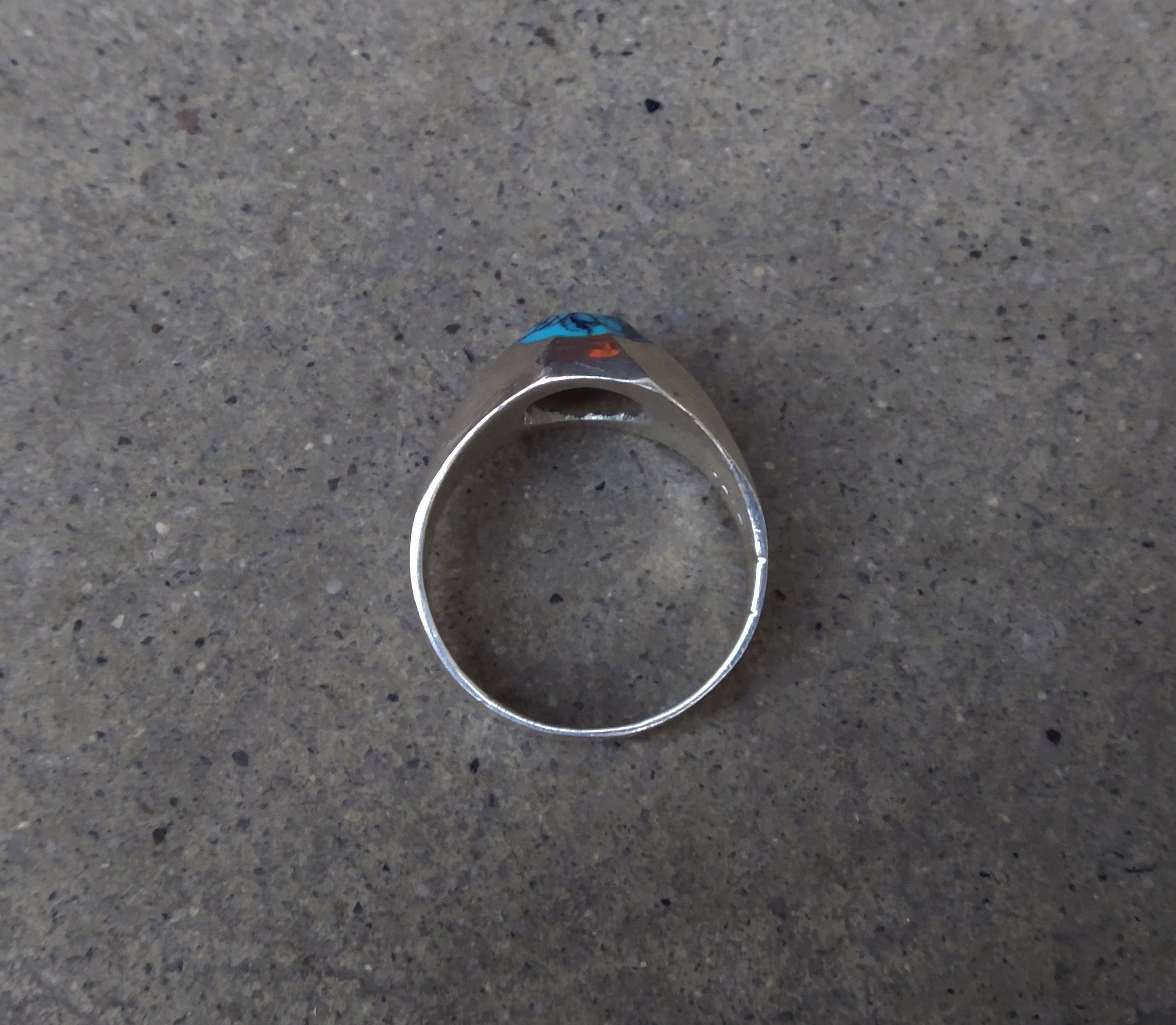 Jewelry Vintage Sterling Silver Ring Size 13.25 Howlite Modern Taxco Size ONE SIZE - 7 Thumbnail