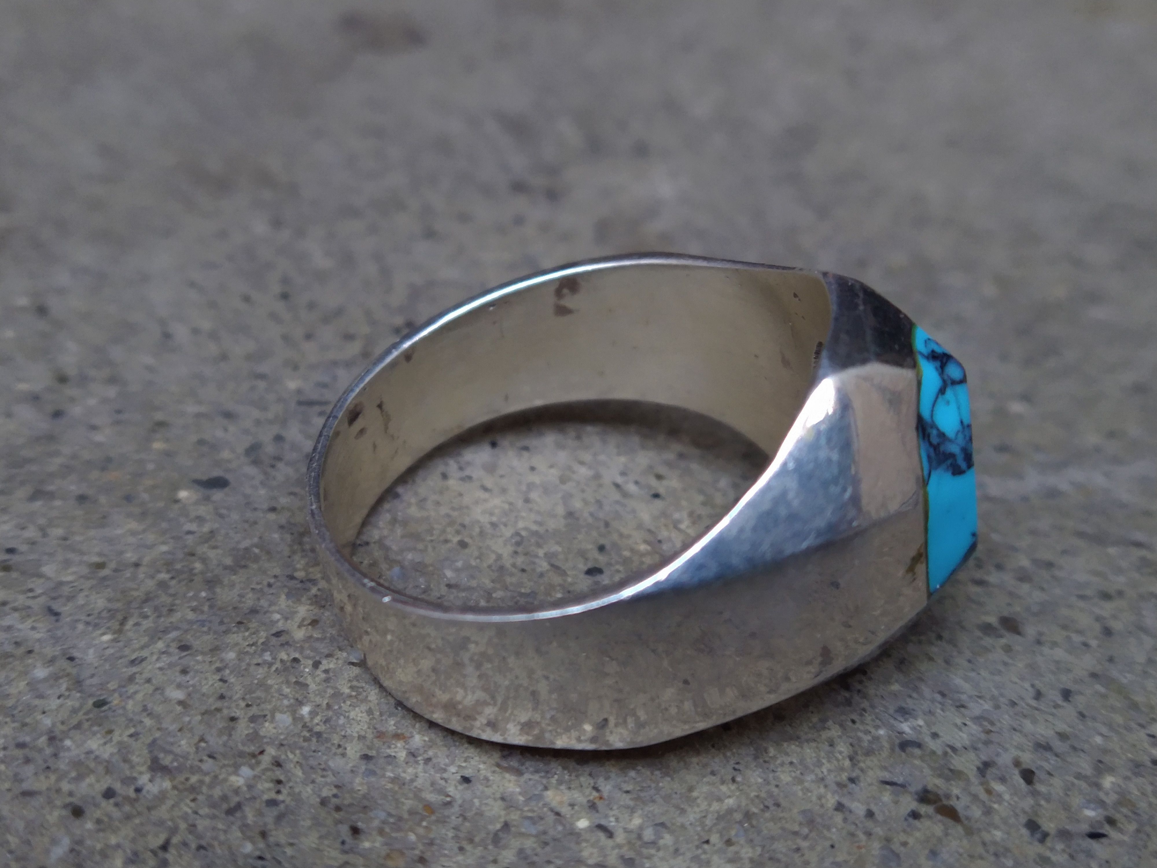 Jewelry Vintage Sterling Silver Ring Size 13.25 Howlite Modern Taxco Size ONE SIZE - 9 Thumbnail