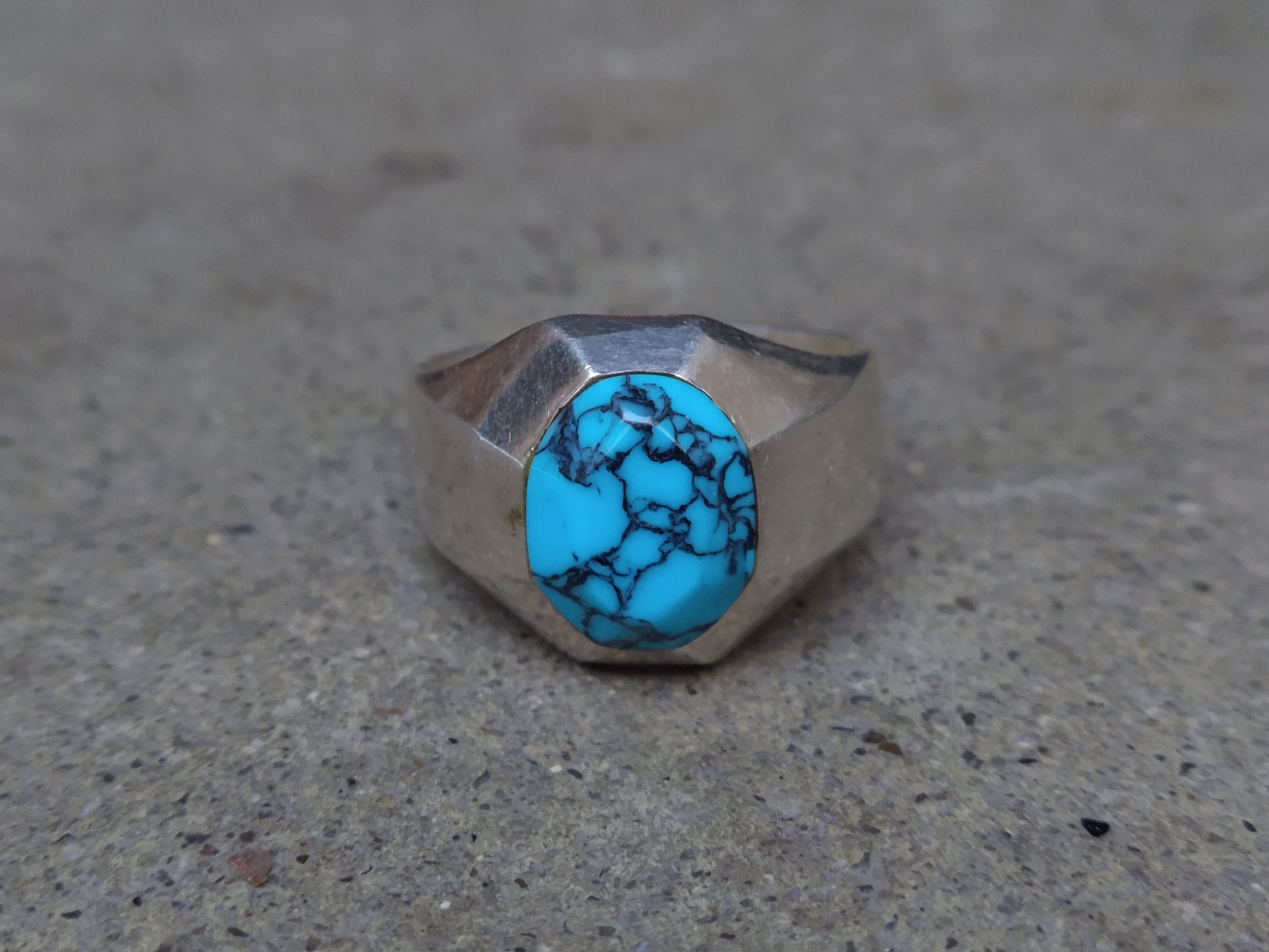 Jewelry Vintage Sterling Silver Ring Size 13.25 Howlite Modern Taxco Size ONE SIZE - 3 Thumbnail