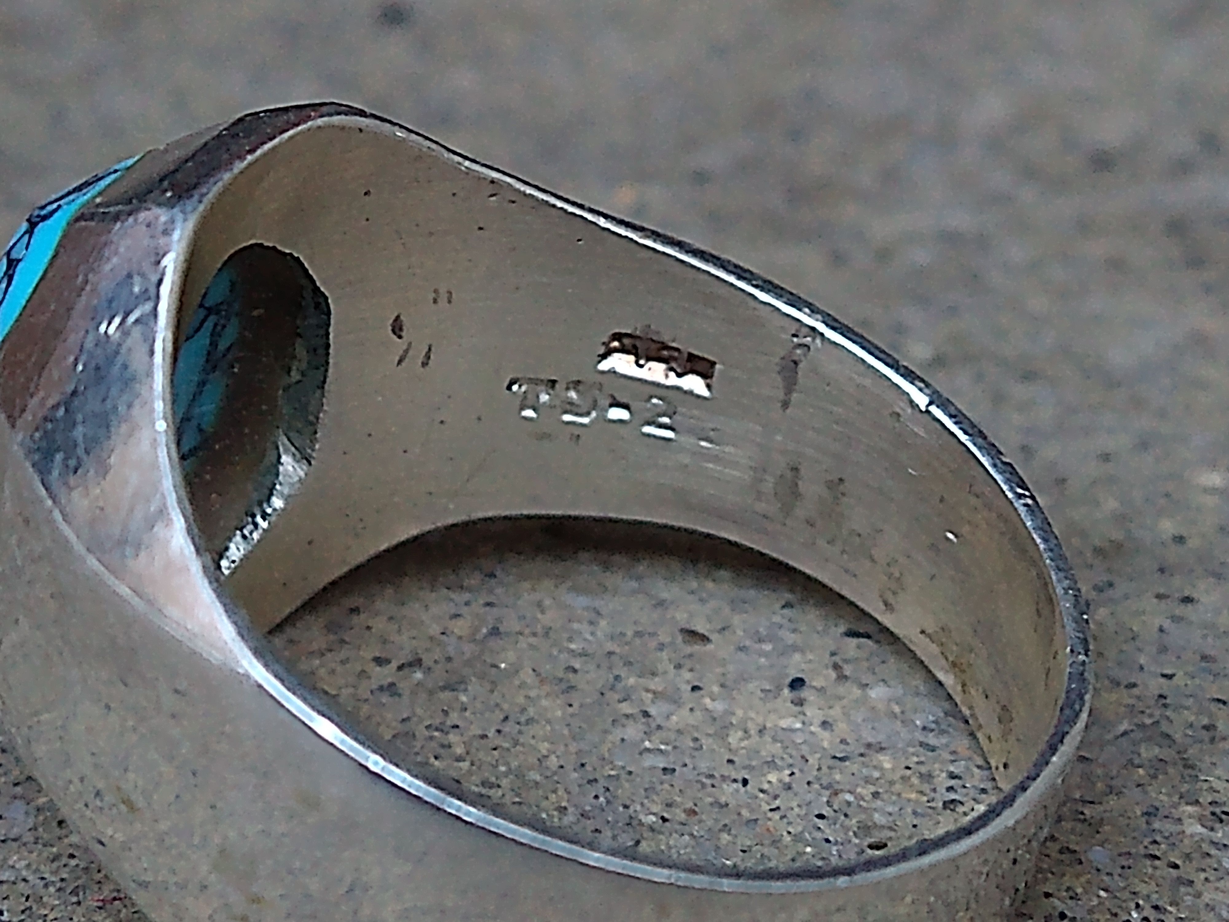 Jewelry Vintage Sterling Silver Ring Size 13.25 Howlite Modern Taxco Size ONE SIZE - 15 Thumbnail