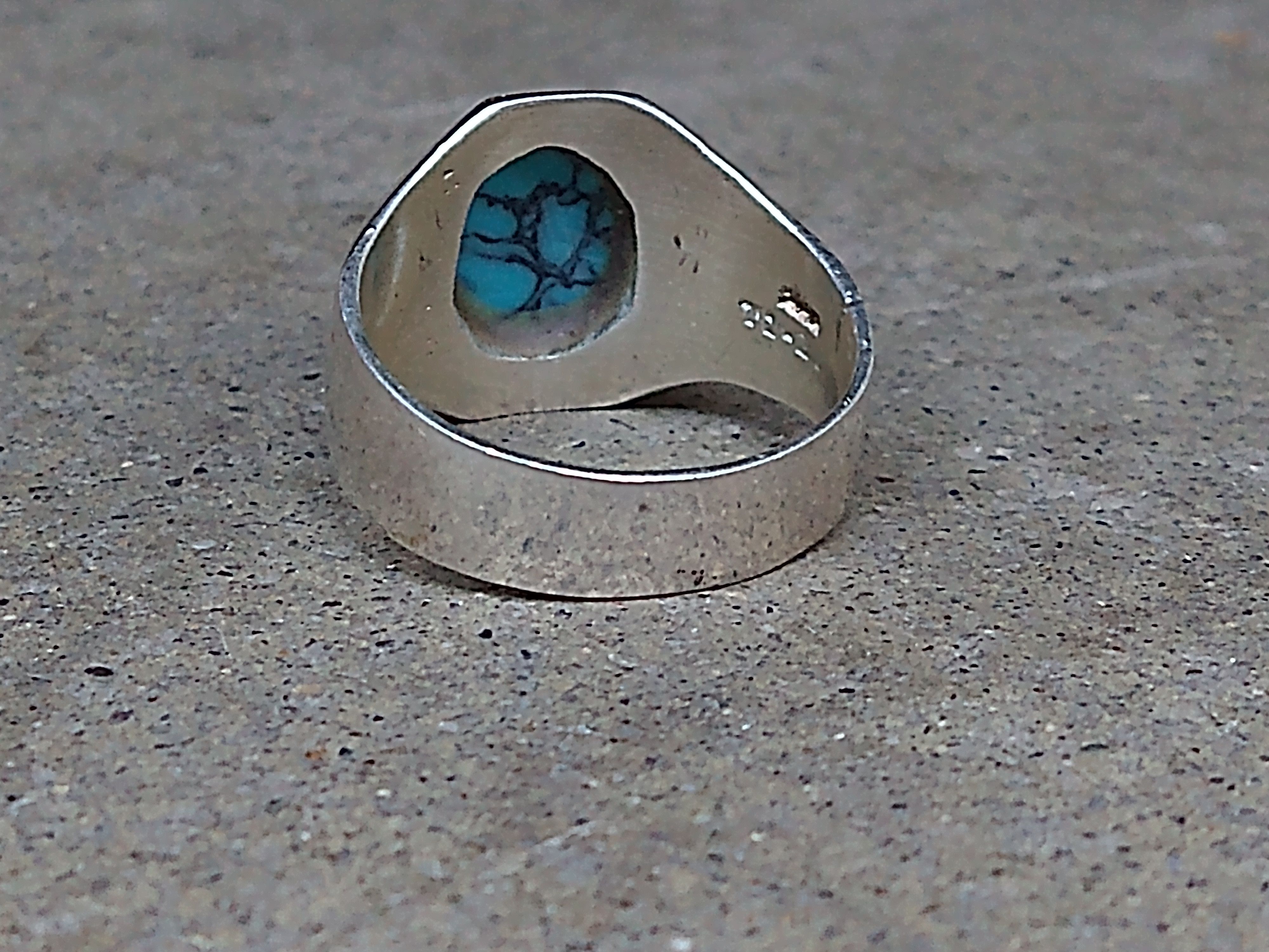 Jewelry Vintage Sterling Silver Ring Size 13.25 Howlite Modern Taxco Size ONE SIZE - 13 Thumbnail