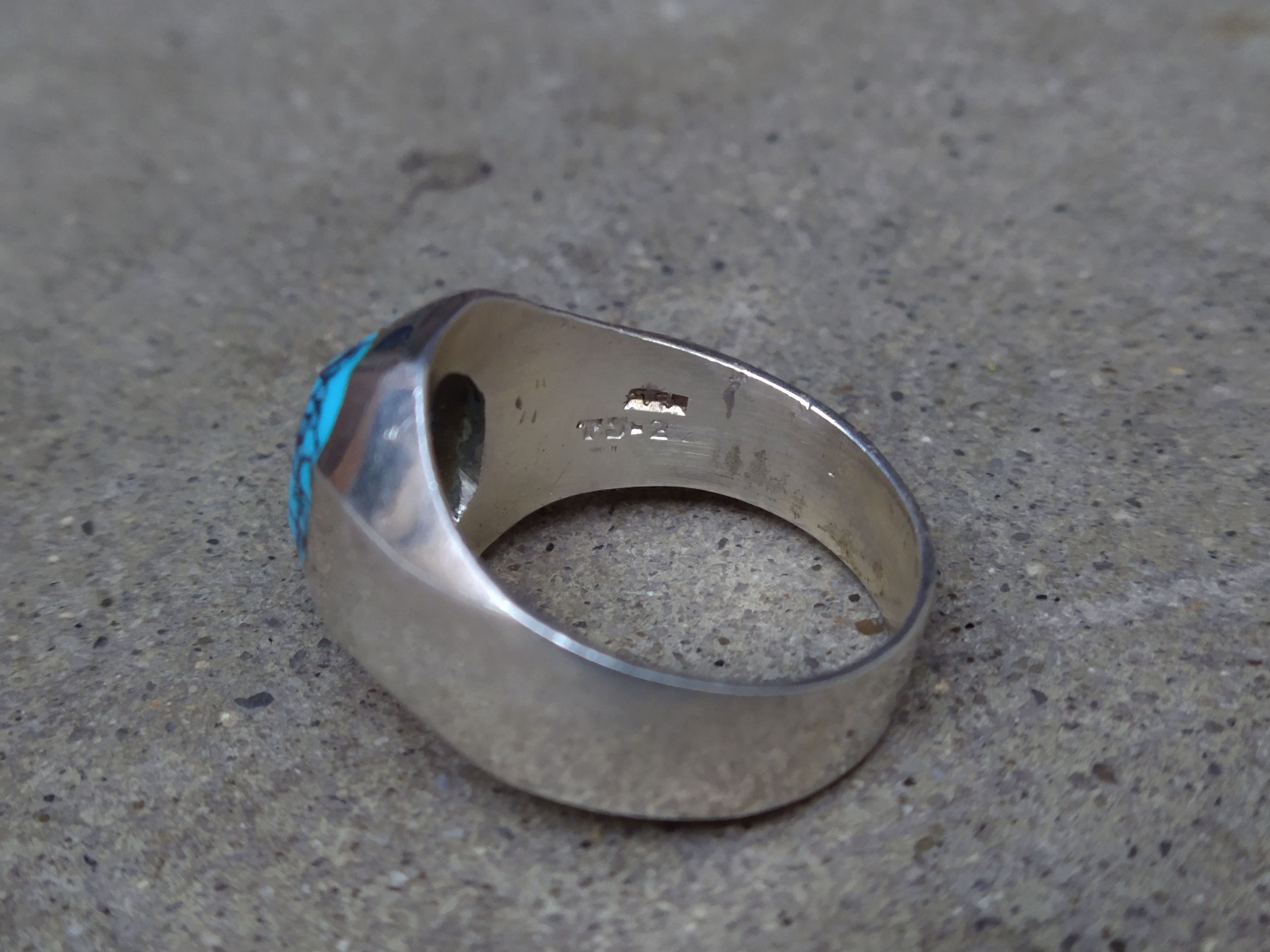 Jewelry Vintage Sterling Silver Ring Size 13.25 Howlite Modern Taxco Size ONE SIZE - 14 Thumbnail