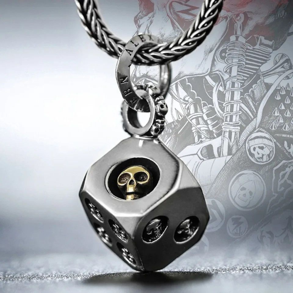 Other Stainless Steel Skull Dice Necklace Size ONE SIZE - 1 Thumbnail