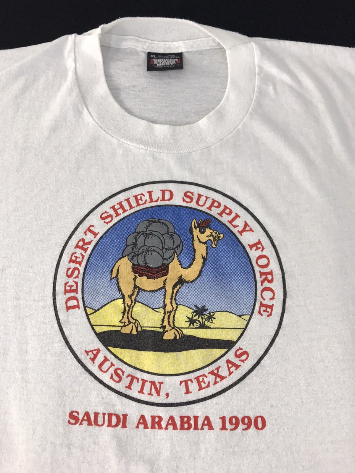 Vintage 90s Desert Shield Supply Force Austin Ops Saudi Arabia Size US L / EU 52-54 / 3 - 3 Thumbnail