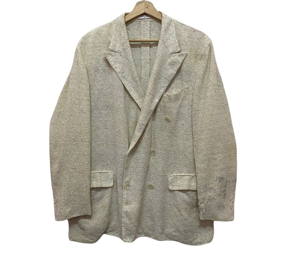 Boglioli 🇮🇹BOGLIOLI MILANO ITALY DOUBLE BREASTED LINEN NYLON COAT Size US M / EU 48-50 / 2 - 7 Thumbnail