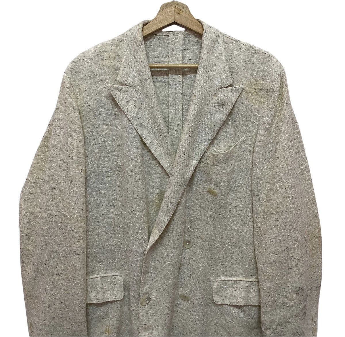 Boglioli 🇮🇹BOGLIOLI MILANO ITALY DOUBLE BREASTED LINEN NYLON COAT Size US M / EU 48-50 / 2 - 4 Thumbnail