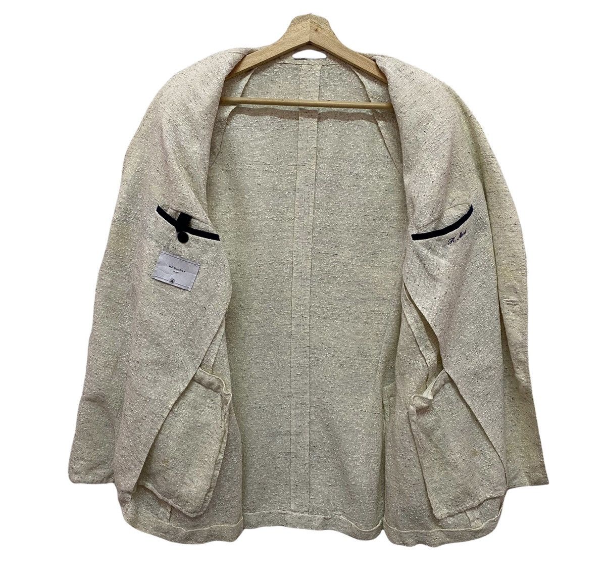 Boglioli 🇮🇹BOGLIOLI MILANO ITALY DOUBLE BREASTED LINEN NYLON COAT Size US M / EU 48-50 / 2 - 2 Thumbnail