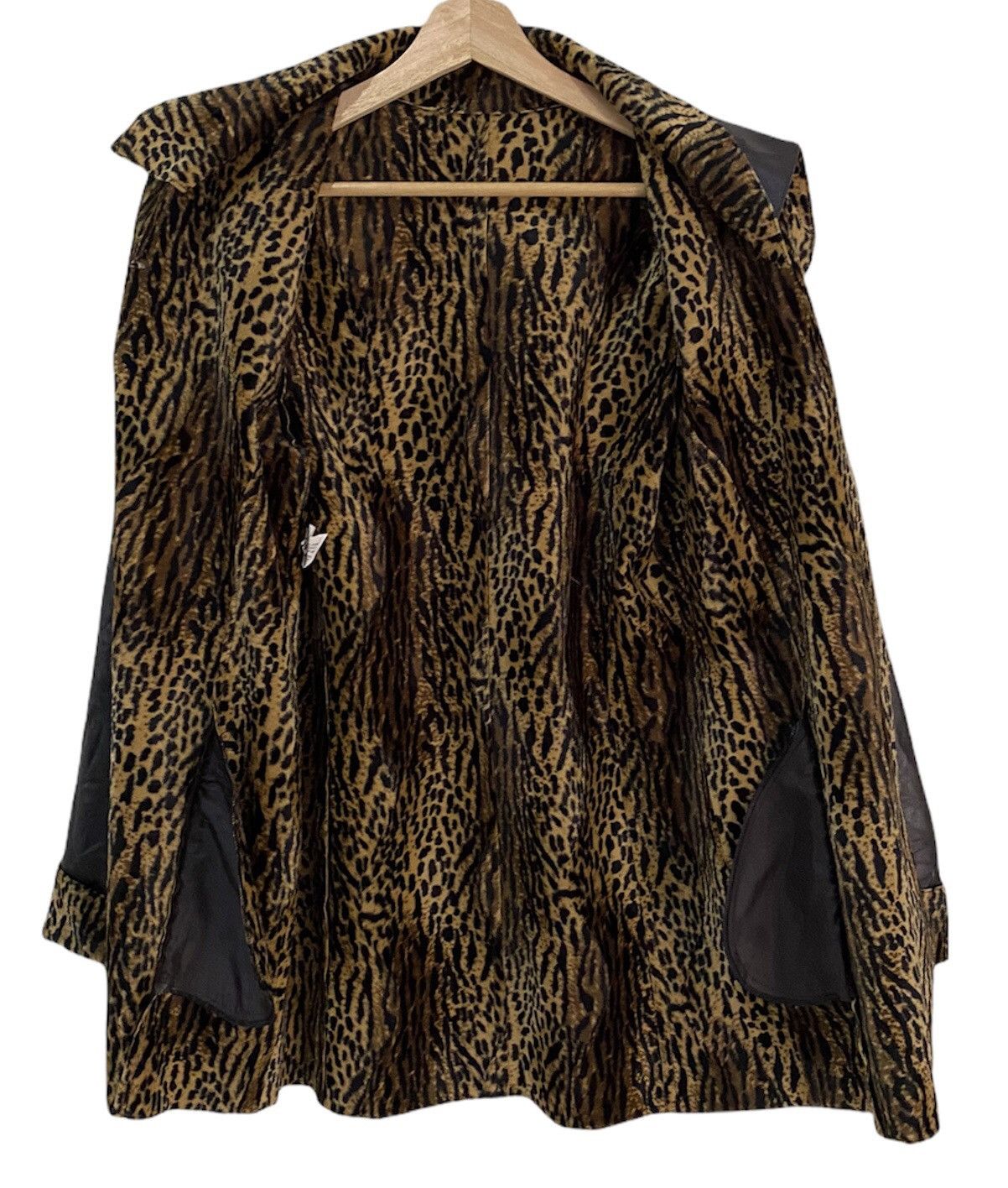 Vintage 🔥Luxury Made in Italy Leopard Lined Brown Leather Overcoat Size US S / EU 44-46 / 1 - 2 Thumbnail