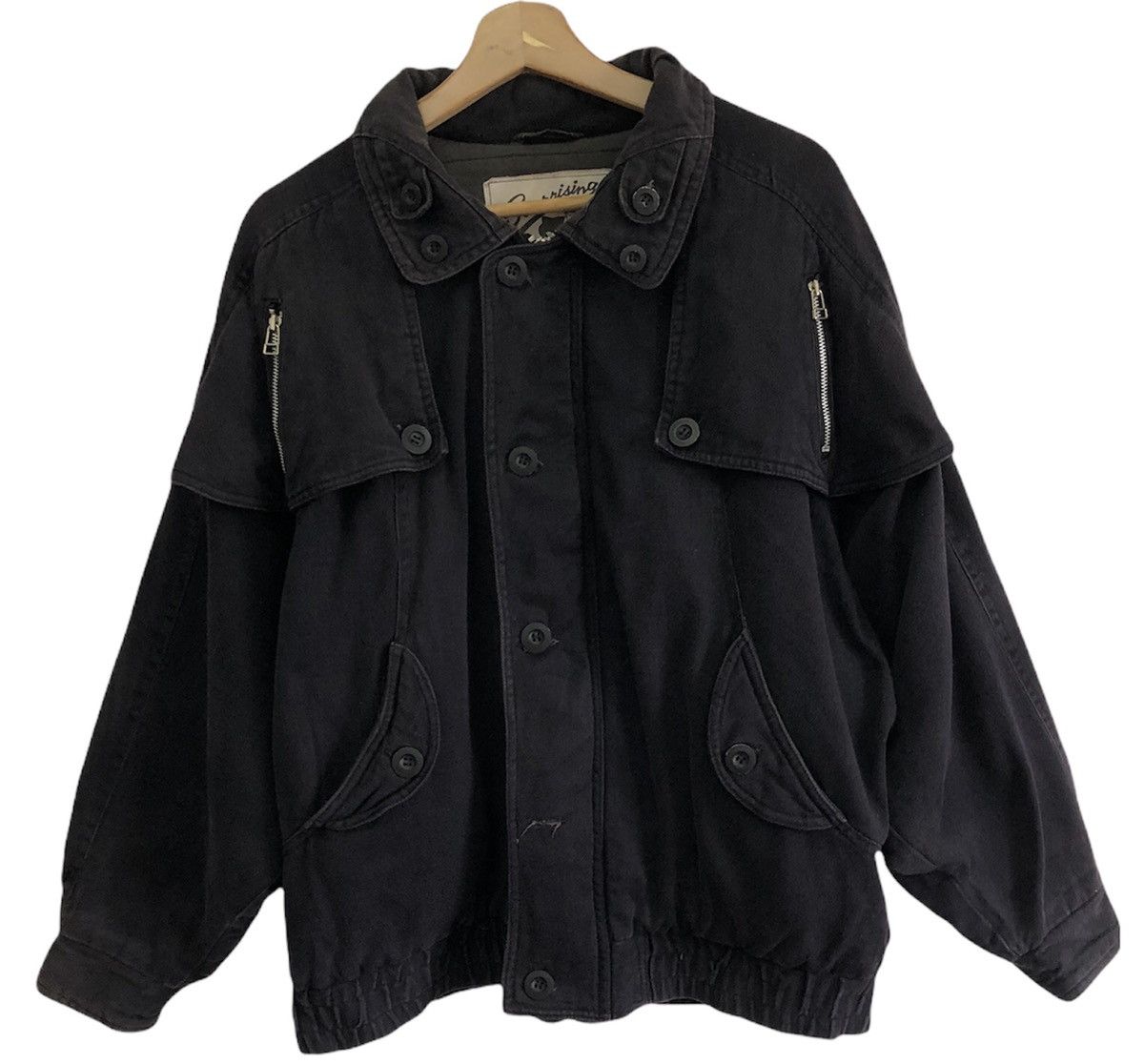 RARE Vintage Japan Multi Pocket Zipper Bomber Jacket
