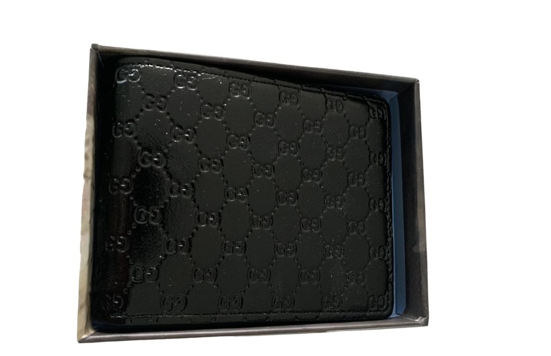 Imran Potato - Cool 'Gucci' Logo Embossed Bifold Wallet (Black) – eluXive