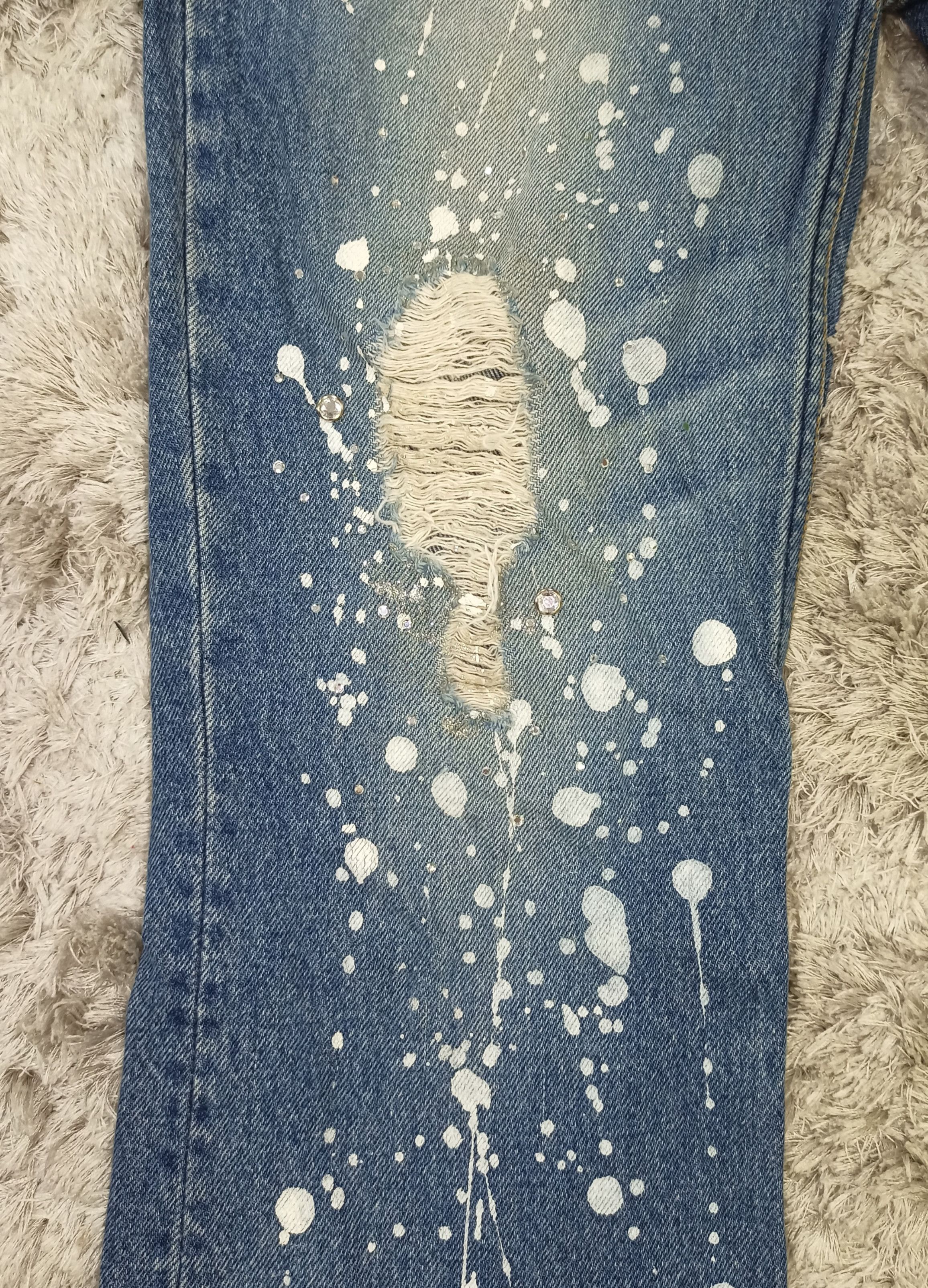 CFCL Flare Jeans CFLINE Paint Splash Distress Bootcut Denim Size 28" / US 6 / IT 42 - 8 Thumbnail
