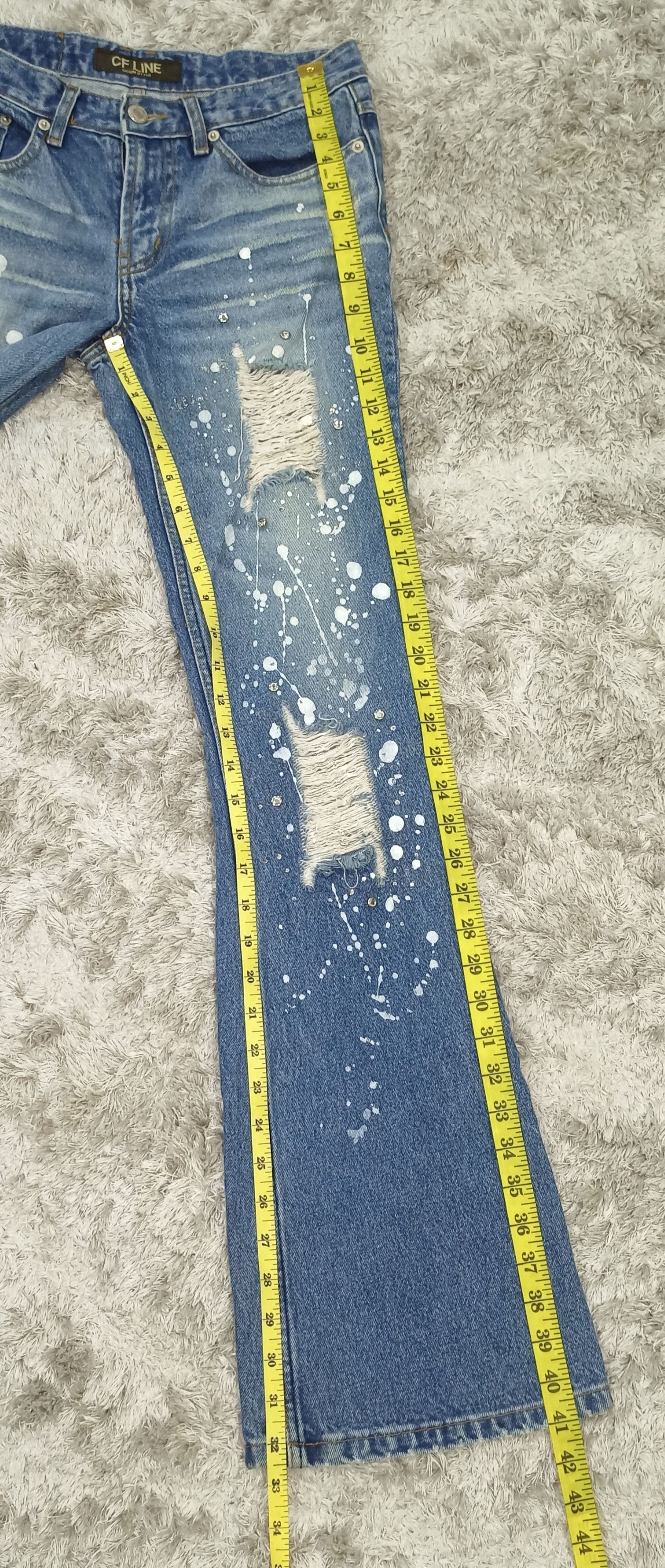 CFCL Flare Jeans CFLINE Paint Splash Distress Bootcut Denim Size 28" / US 6 / IT 42 - 22 Thumbnail