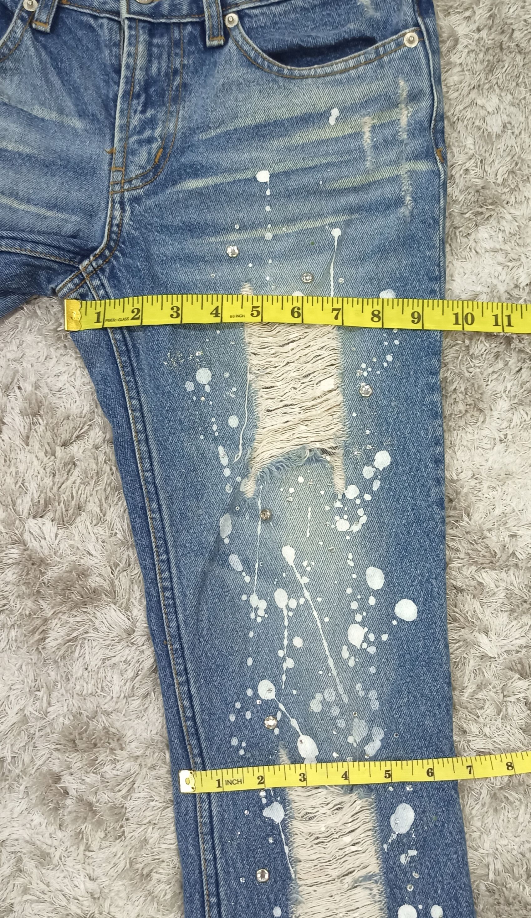 CFCL Flare Jeans CFLINE Paint Splash Distress Bootcut Denim Size 28" / US 6 / IT 42 - 24 Thumbnail