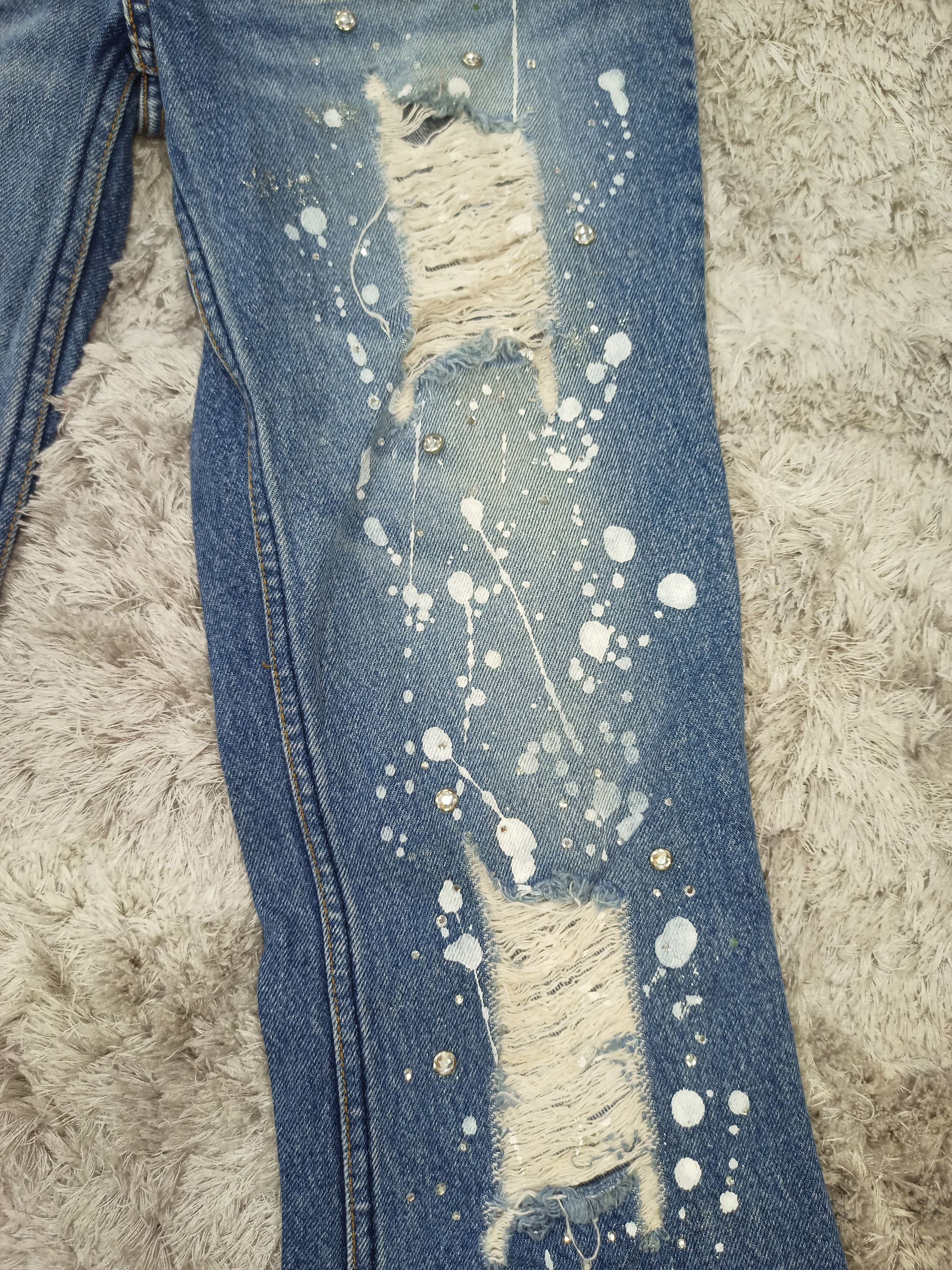 CFCL Flare Jeans CFLINE Paint Splash Distress Bootcut Denim Size 28" / US 6 / IT 42 - 3 Thumbnail