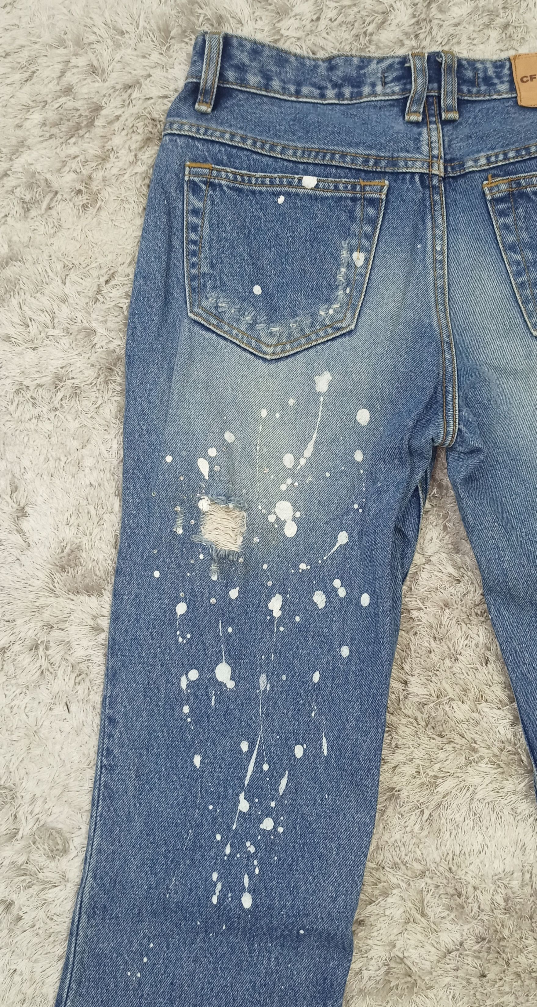 CFCL Flare Jeans CFLINE Paint Splash Distress Bootcut Denim Size 28" / US 6 / IT 42 - 13 Thumbnail