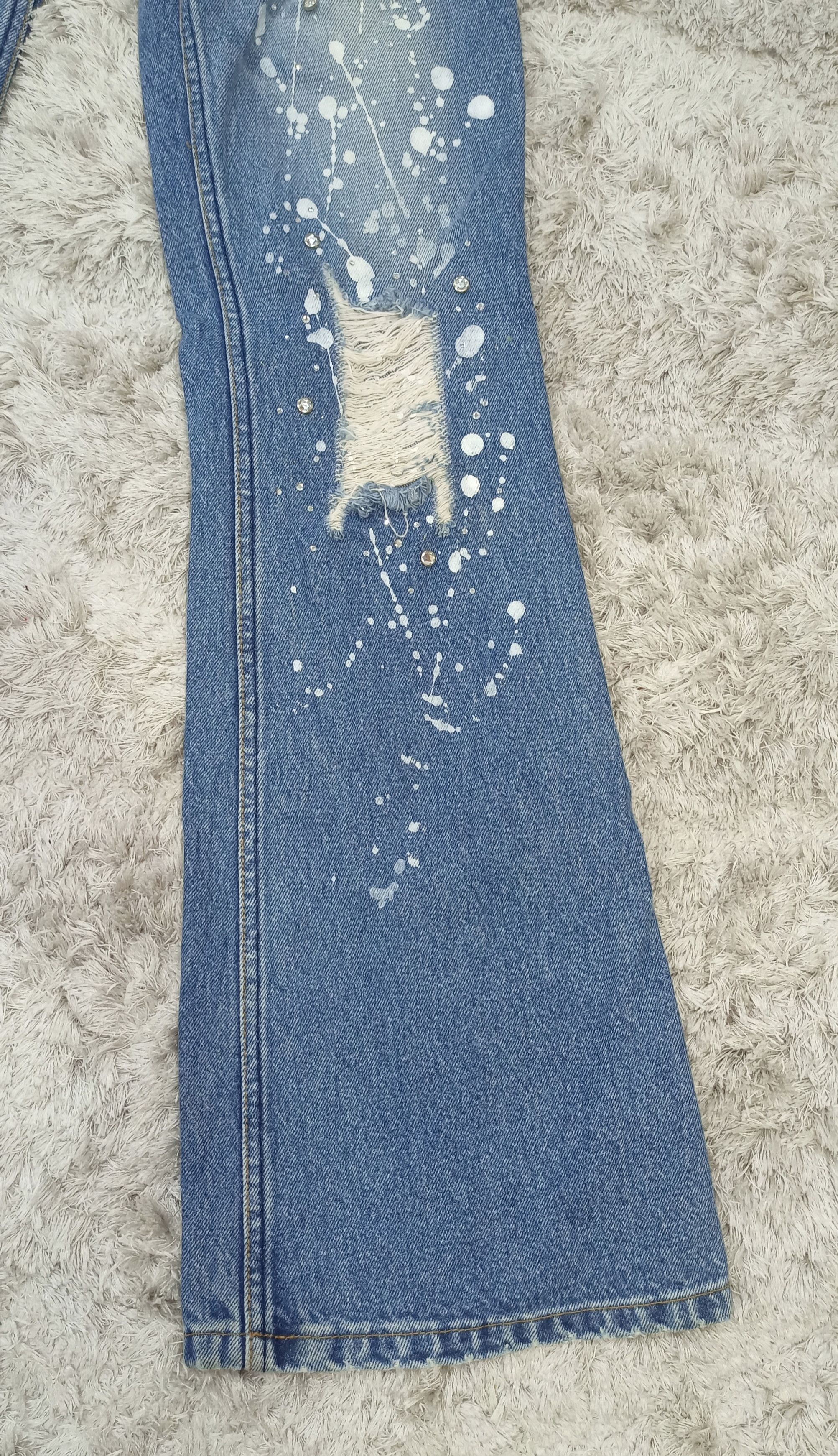 CFCL Flare Jeans CFLINE Paint Splash Distress Bootcut Denim Size 28" / US 6 / IT 42 - 5 Thumbnail