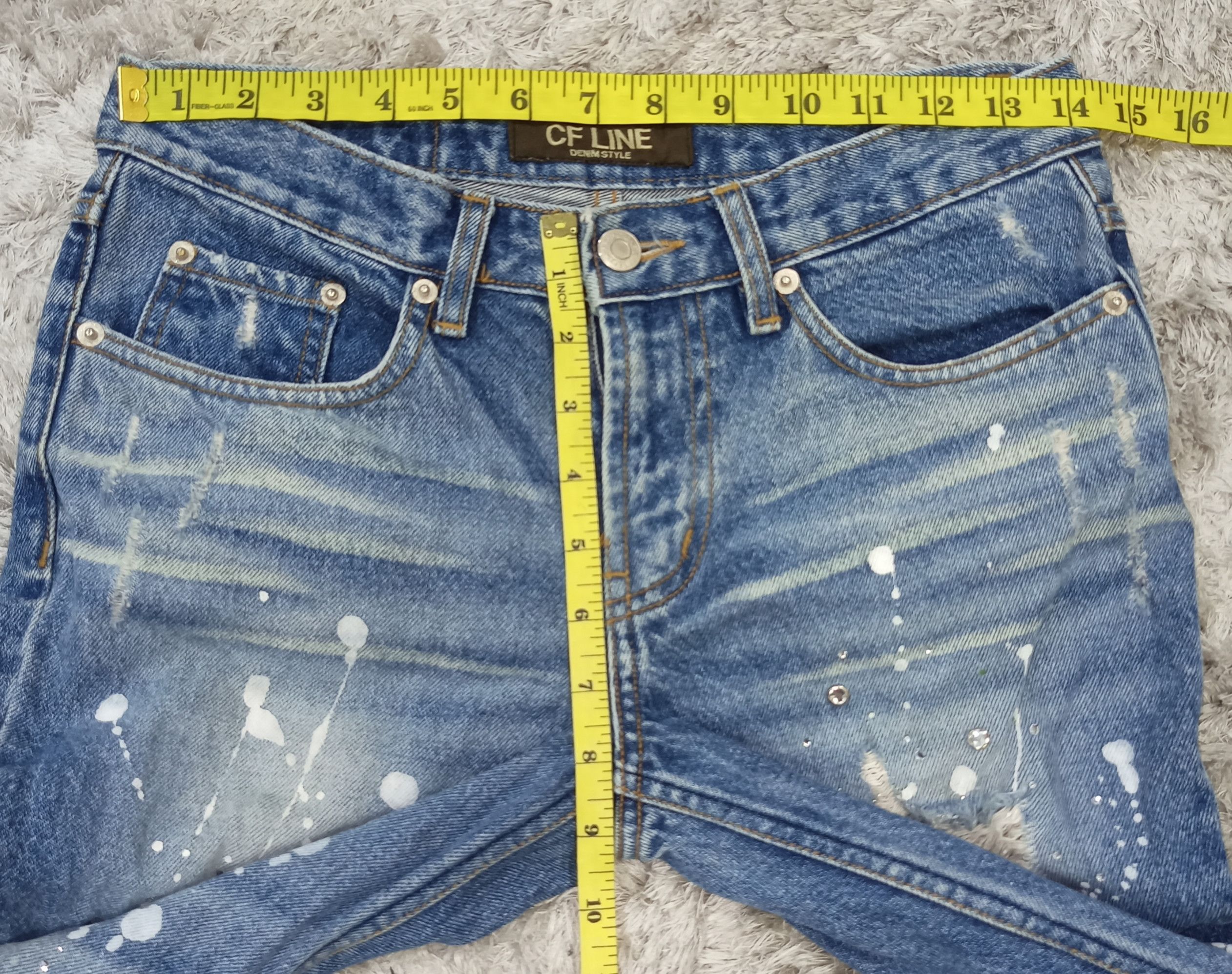 CFCL Flare Jeans CFLINE Paint Splash Distress Bootcut Denim Size 28" / US 6 / IT 42 - 21 Thumbnail