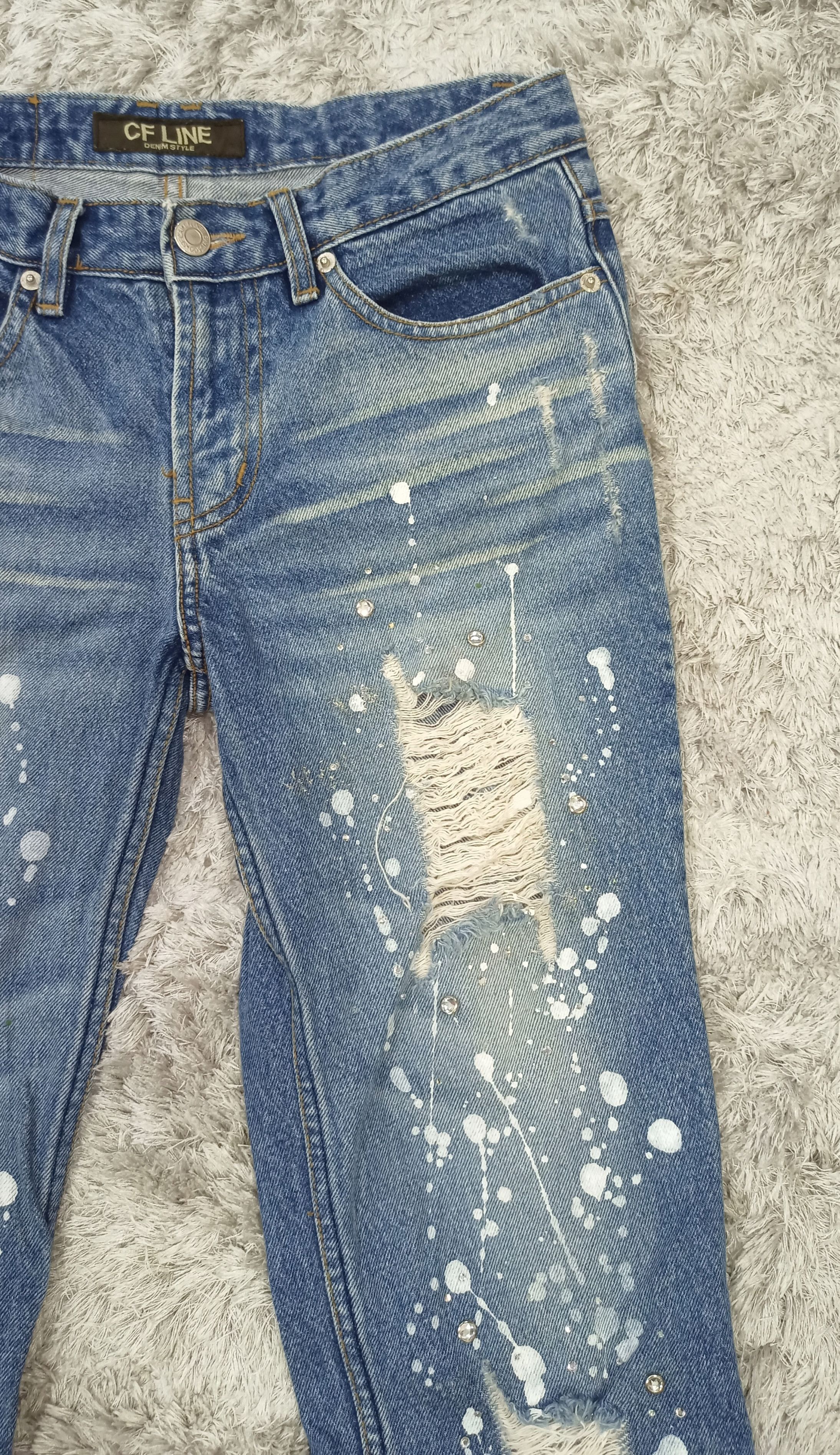 CFCL Flare Jeans CFLINE Paint Splash Distress Bootcut Denim Size 28" / US 6 / IT 42 - 4 Thumbnail