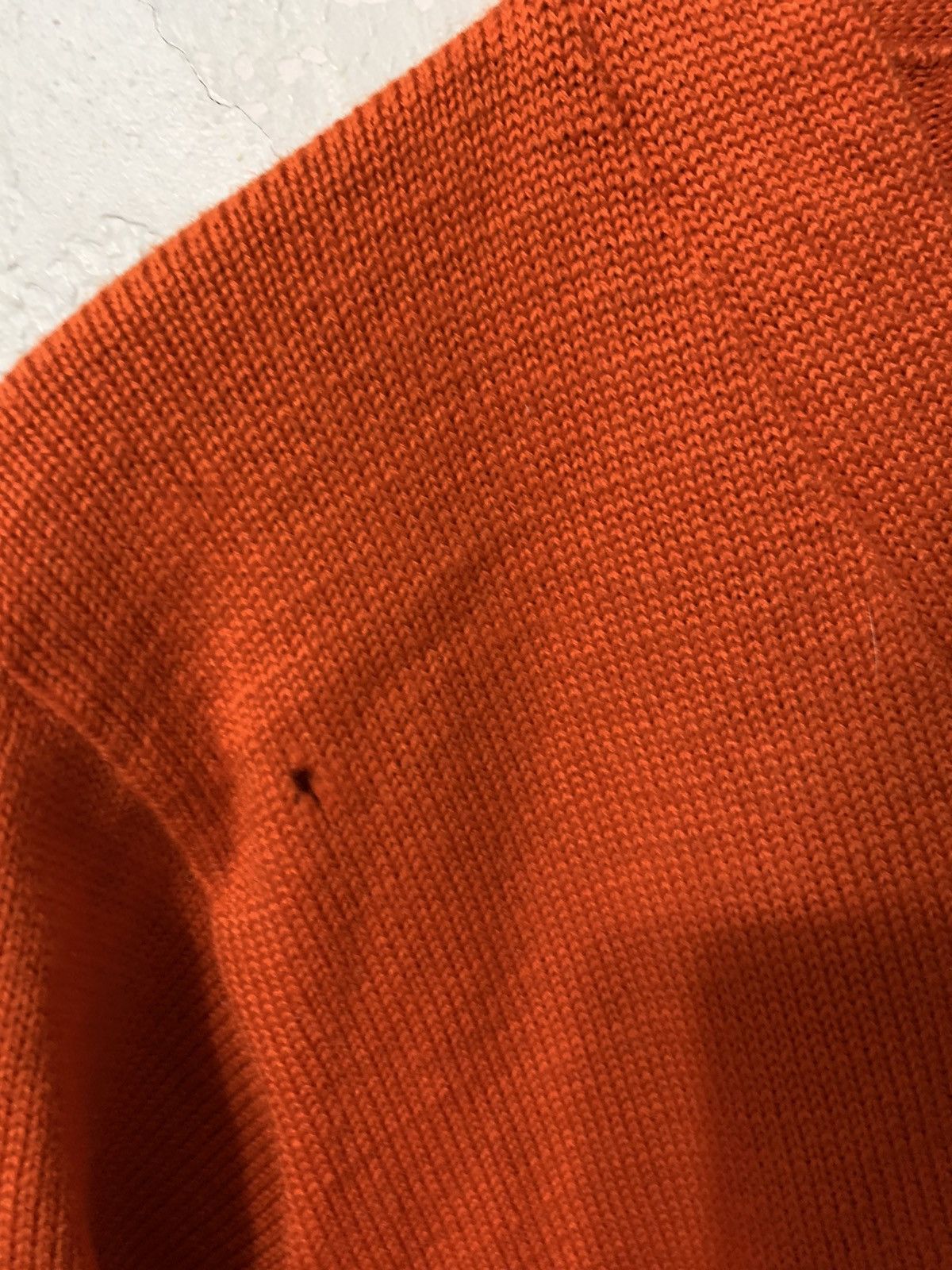 Vintage Vintage 1970s Orange Solid Two Pocket Knit Cardigan Size US S / EU 44-46 / 1 - 2 Thumbnail
