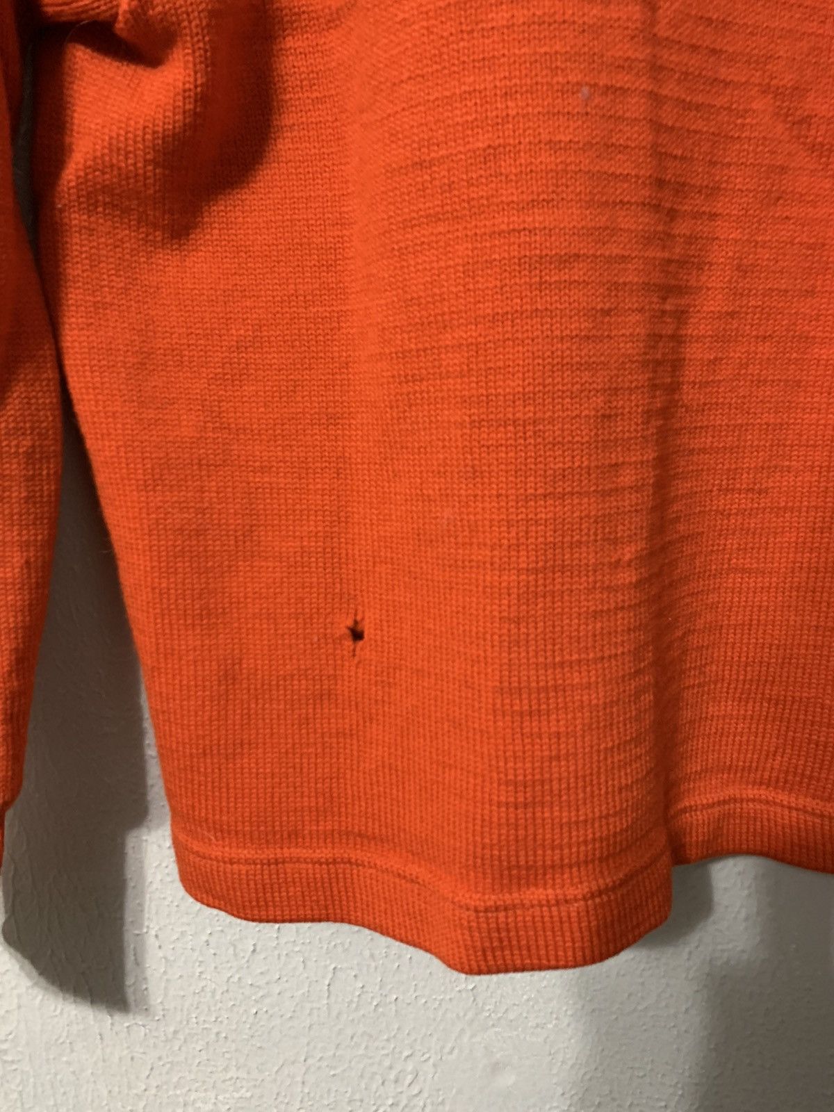 Vintage Vintage 1970s Orange Solid Two Pocket Knit Cardigan Size US S / EU 44-46 / 1 - 4 Thumbnail