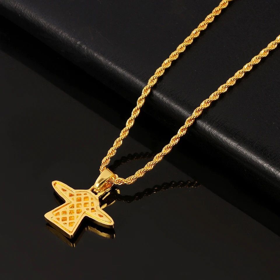 Jewelry Spaceship Enamel Shine Light Beam Crystal Pendant Necklace Size ONE SIZE - 3 Thumbnail