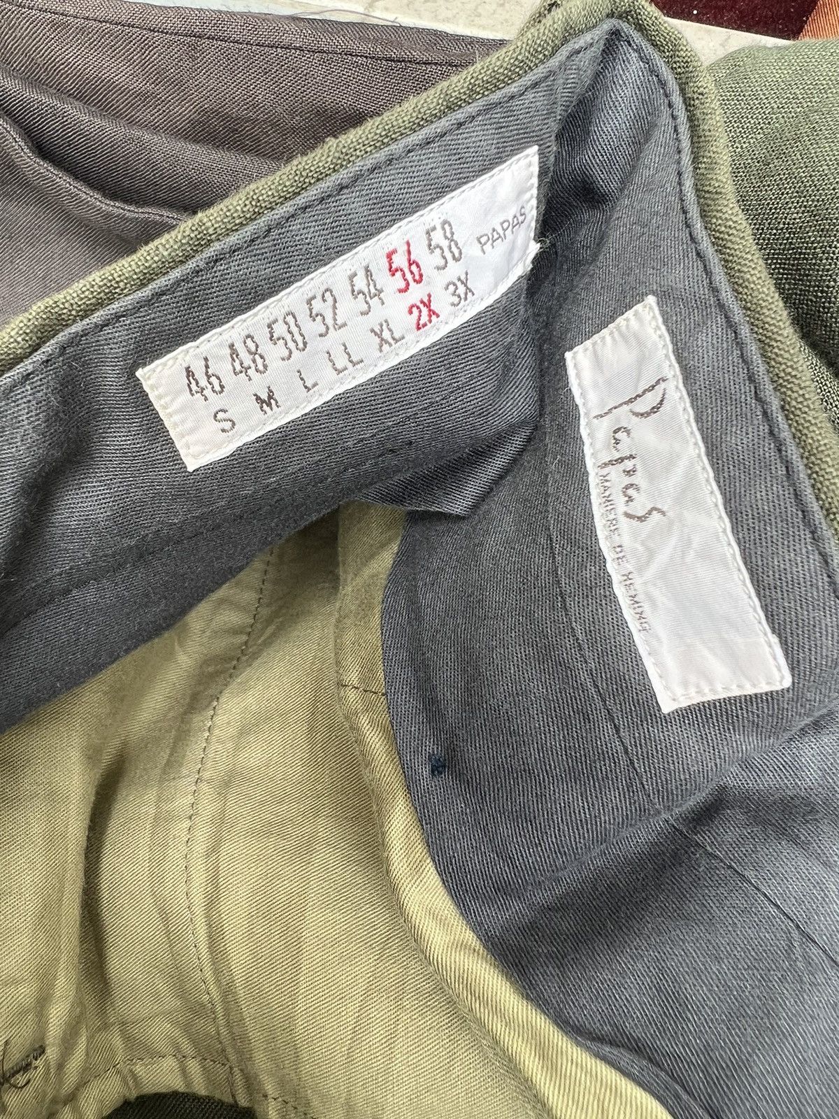 Mademoiselle Non Non Vintage Papas Japan Olive Green 100% Linen Trouser Pant Size US 38 / EU 54 - 22 Thumbnail